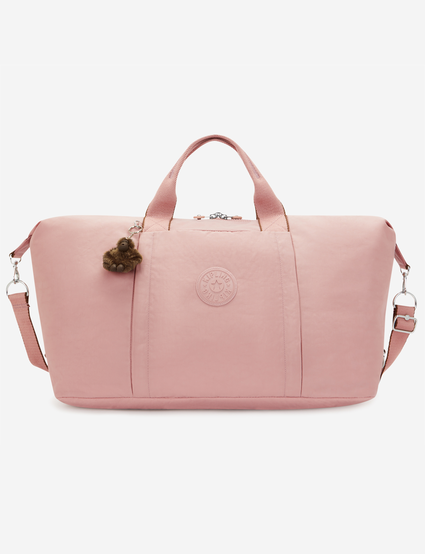 KIPLING Bori Memory Pink Large حقيبة سفر (مع حزام لعربة السفر وحزام كتف قابل للإزالة) I4582-0PN