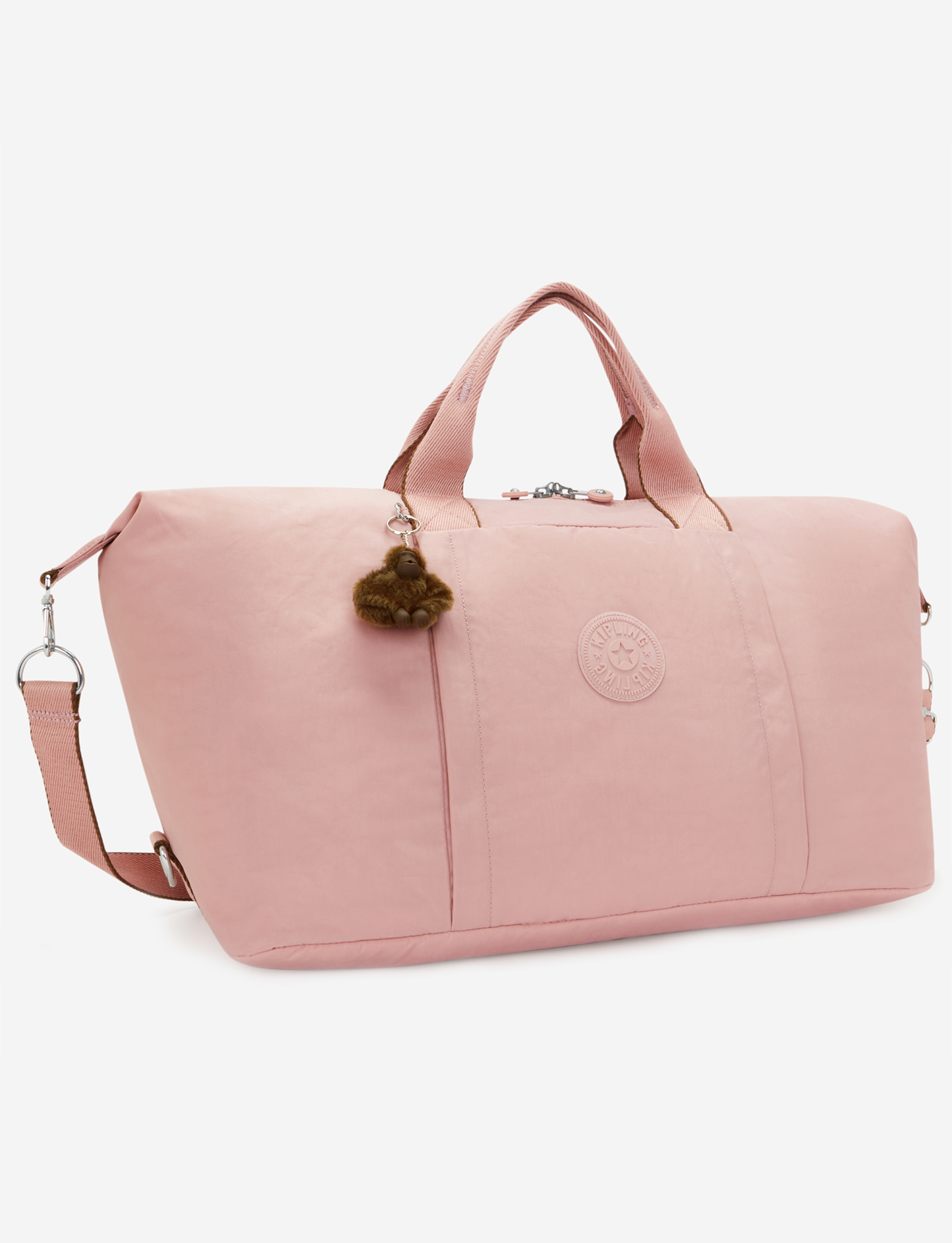 KIPLING Bori Memory Pink Large حقيبة سفر (مع حزام لعربة السفر وحزام كتف قابل للإزالة) I4582-0PN