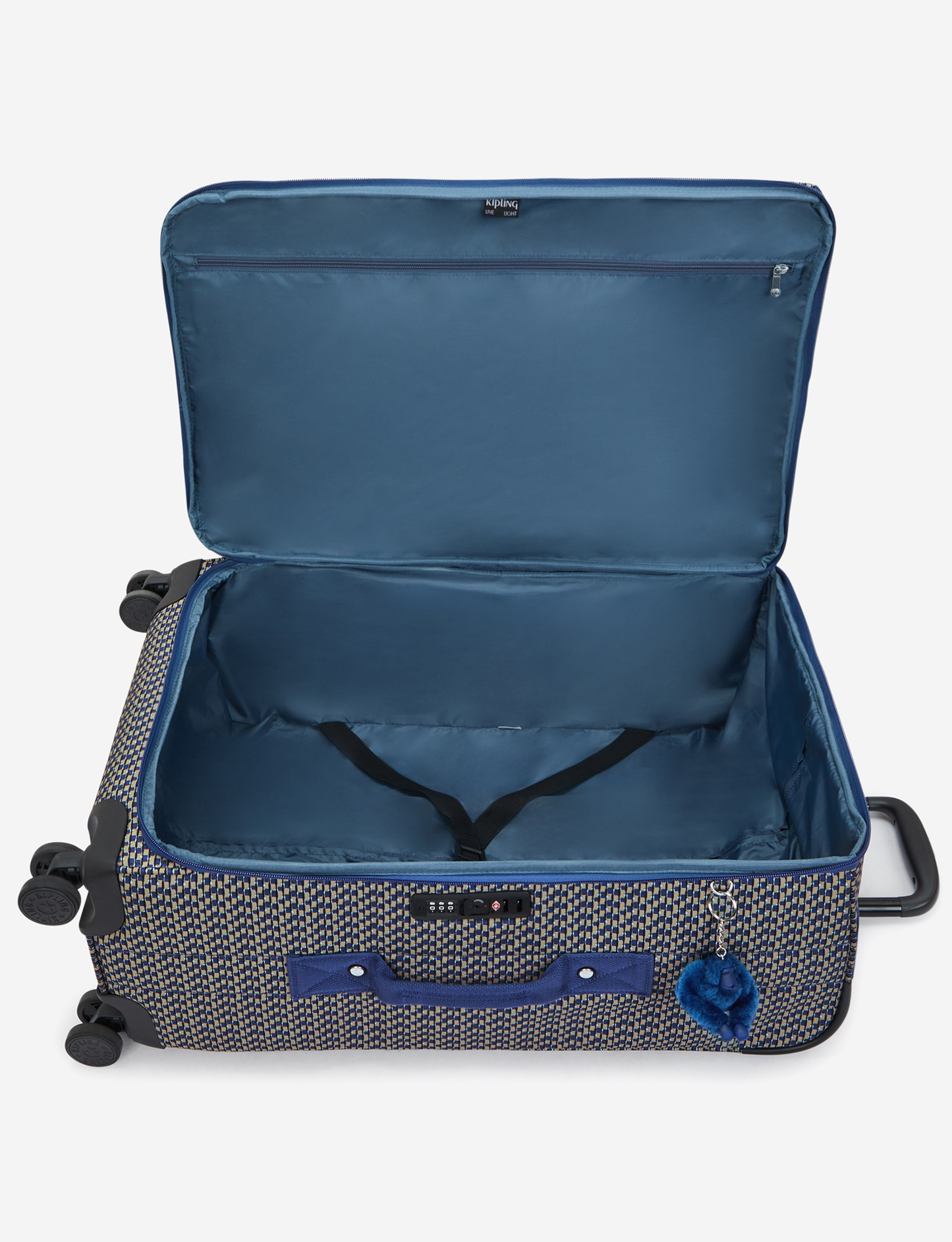 KIPLING Jet M Blue on Wire حقيبة أمتعة متوسطة بعجلات I9613-9PC