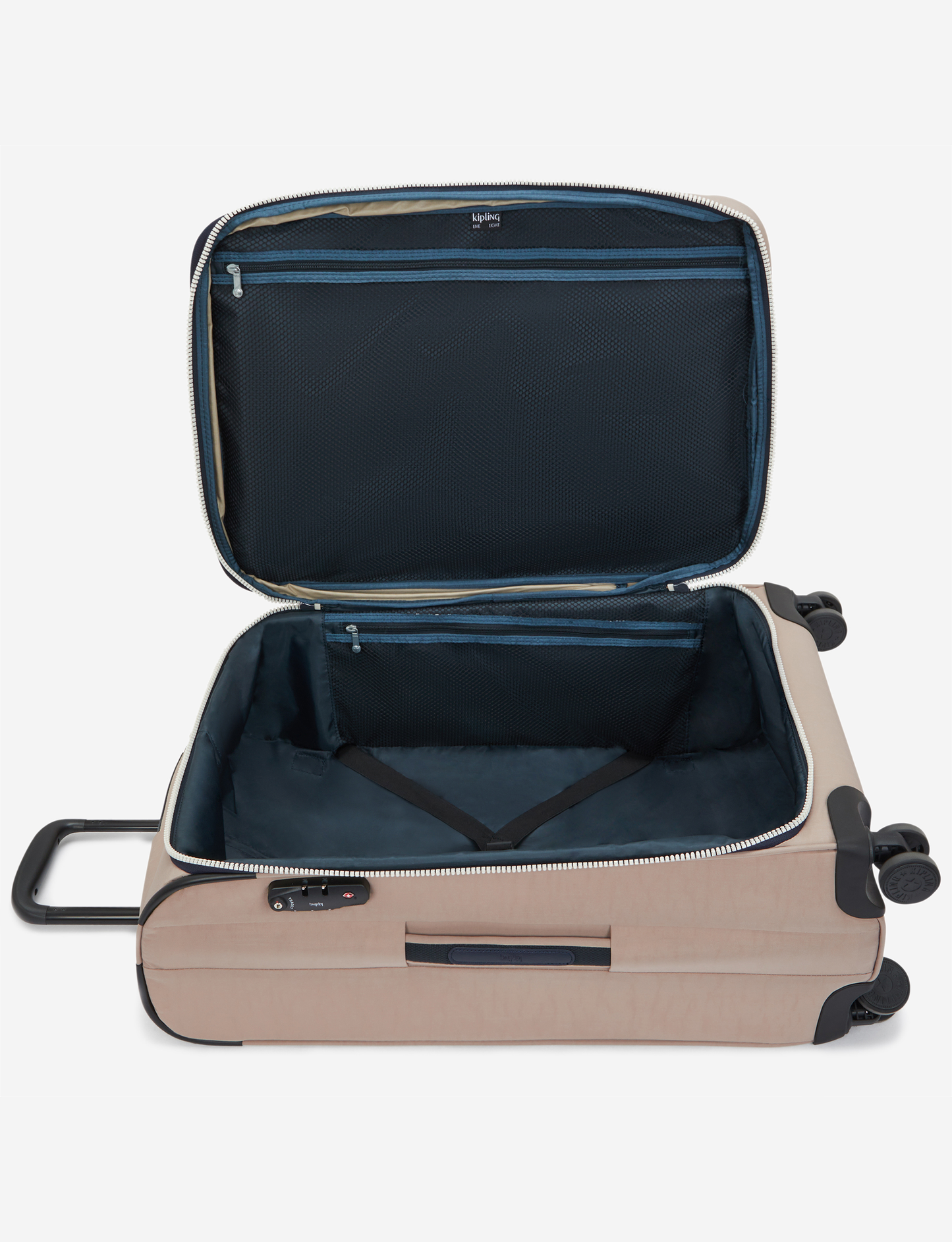KIPLING New Youri Spin M Soft Taupe C حقيبة سفر بعجلات متوسطة قابلة للتوسيع I7706-7ML
