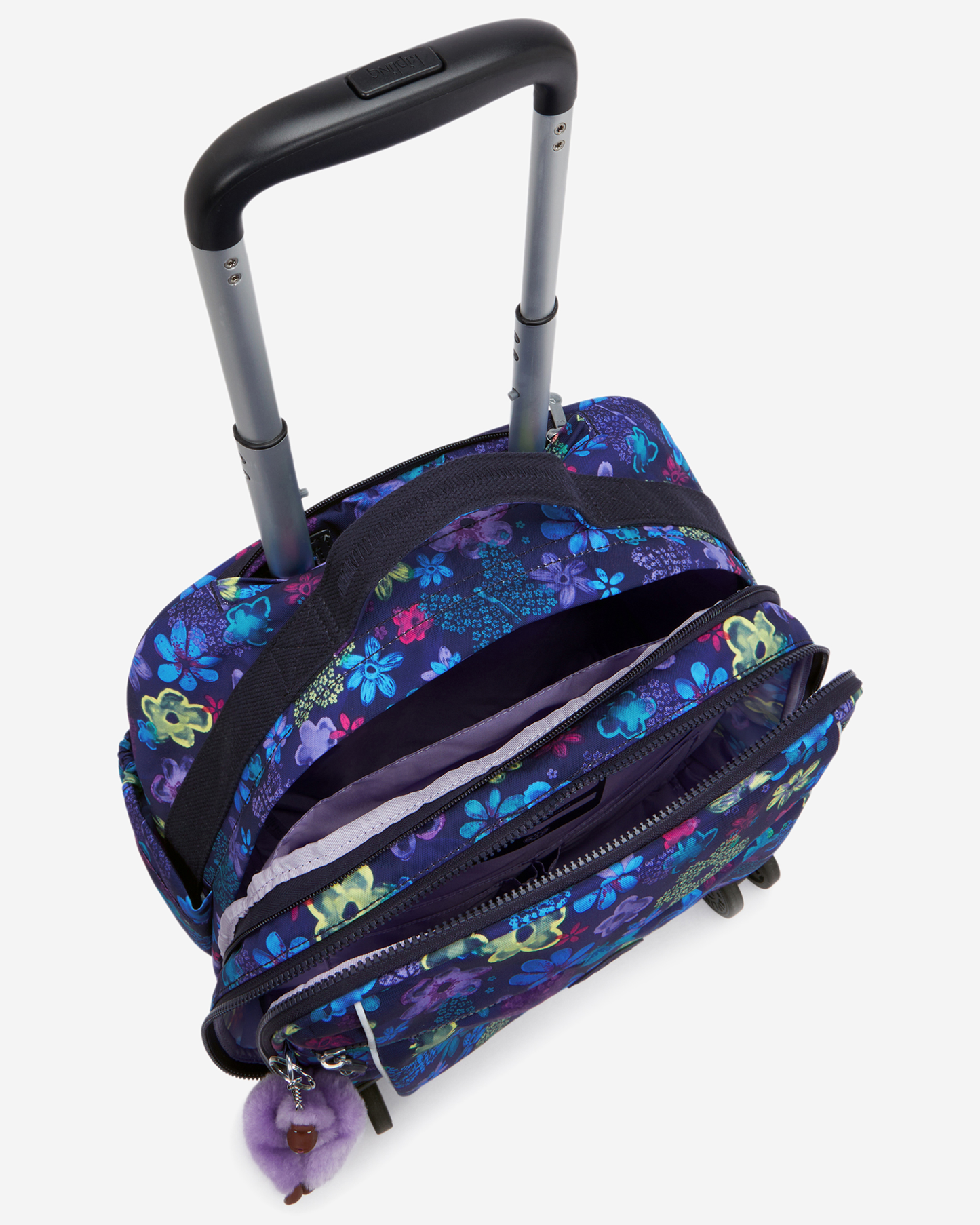 Kipling  New Storia S Dark Flwr Stamp Medium Wheeled Bag I8671-4FM