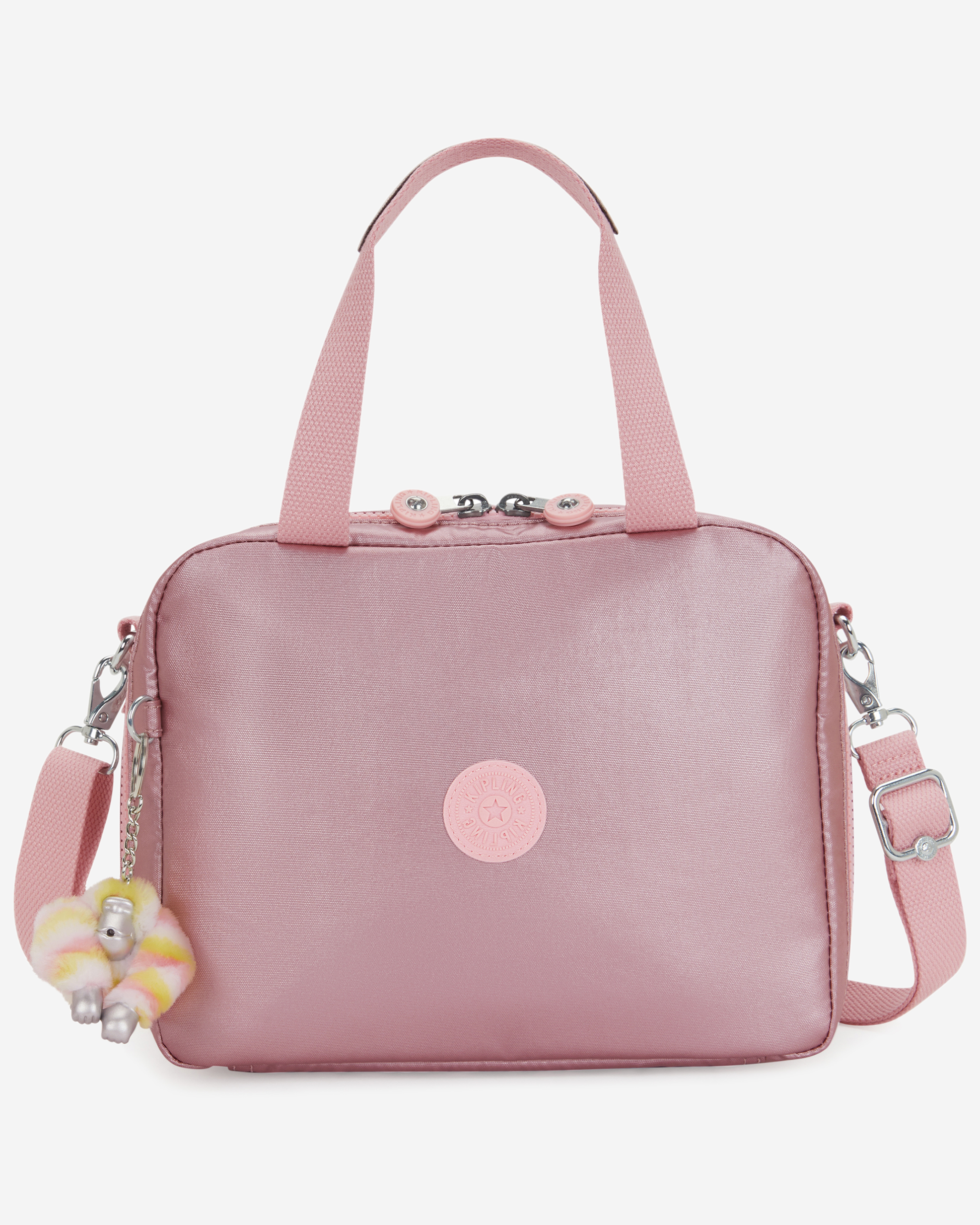 Kipling  Miyo Bronze Pink Met Large LunchBag with Trolley Sleeve I7363-3MD