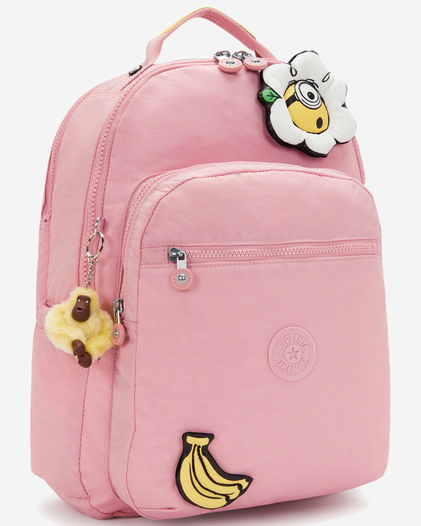 Kipling  Seoul Lap Pink Daisy Large Backpack with Laptop Compartment I8555-1MI