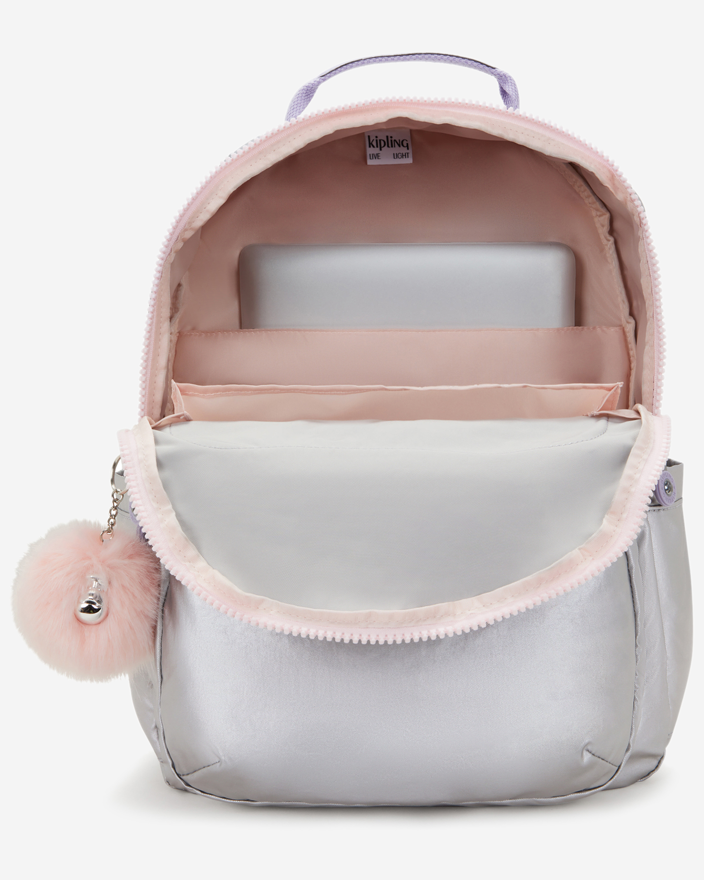 Kipling  Seoul Silver Glow Met Large Backpack I5764-54M
