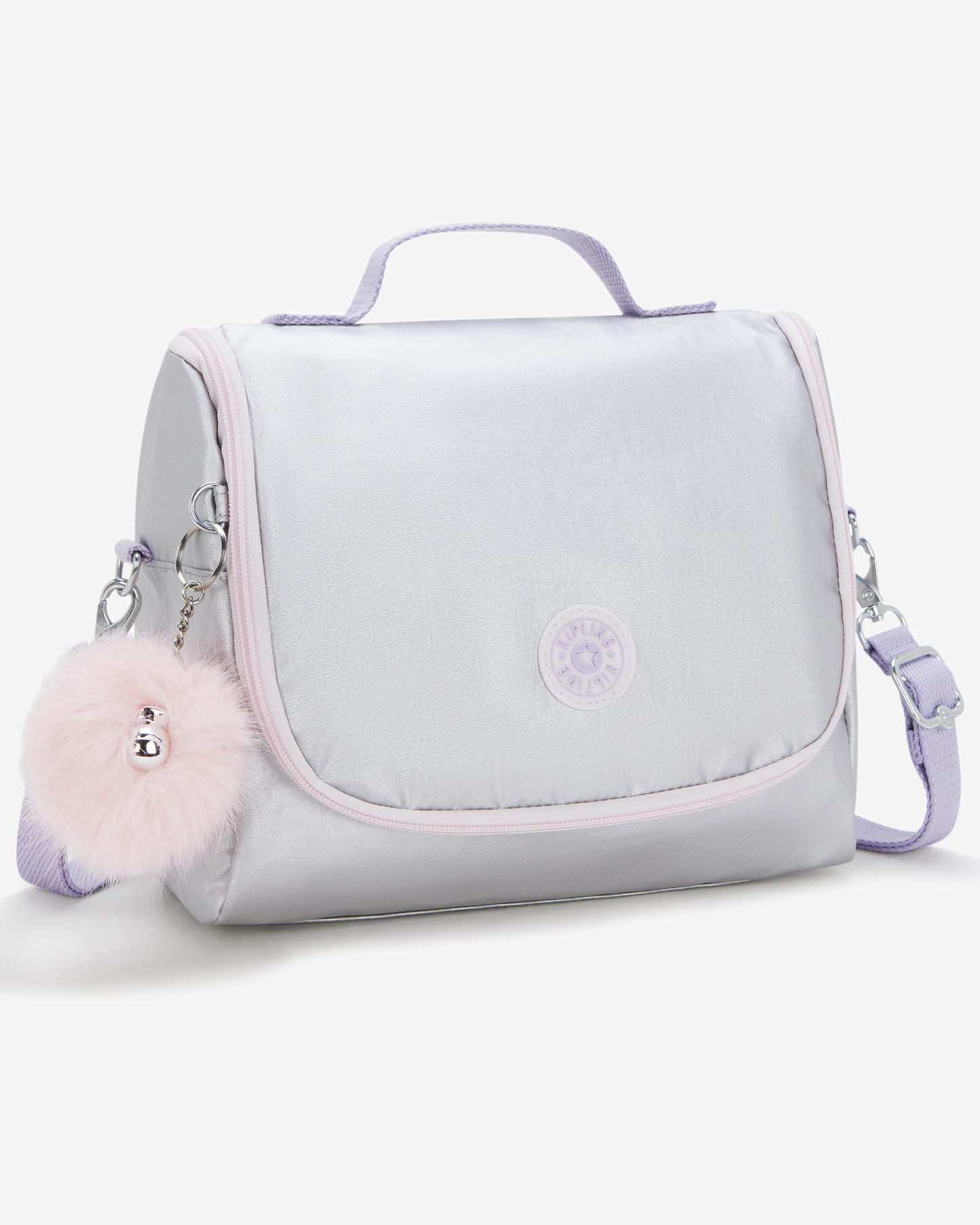 Kipling  New Kichirou Silver Glow Met Large LunchBag with Trolley Sleeve I5356-54M