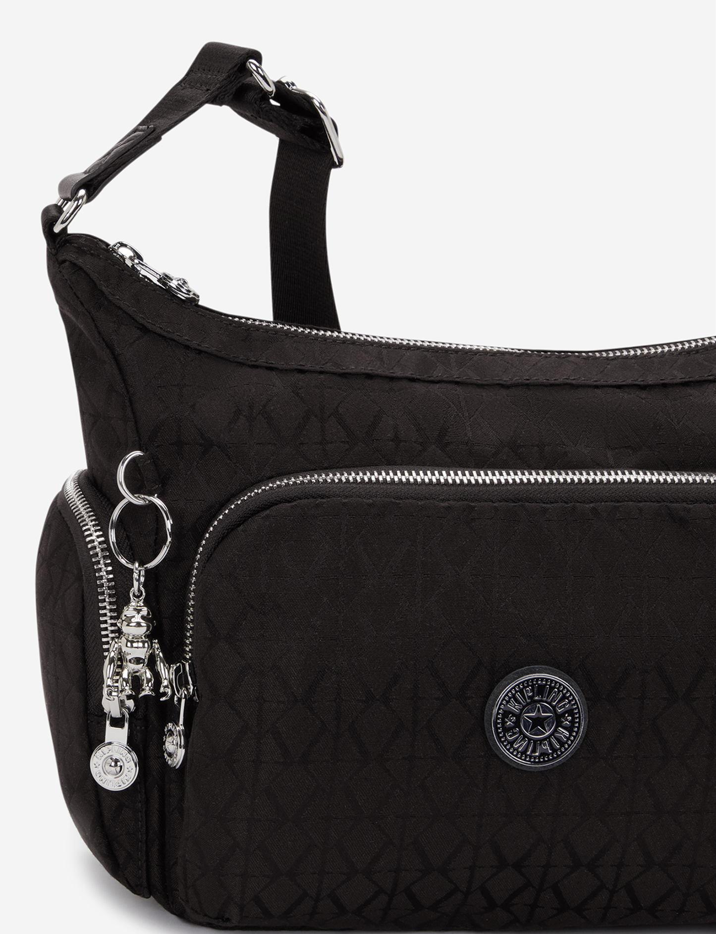 حقيبة كتف متوسطة KIPLING Gabb S Noir Sign Jq I8039-4NW