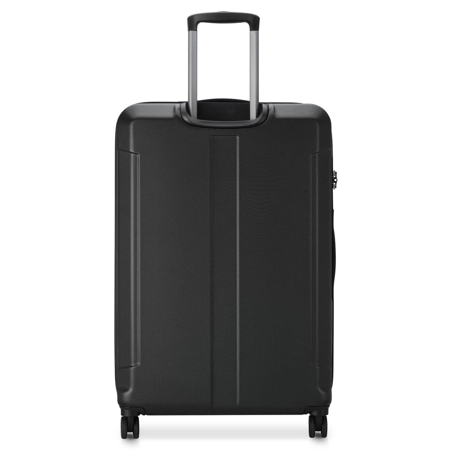 حقيبة سفر صلبة من Delsey Paris Depart مقاس 80 سم، مزودة بأربع عجلات مزدوجة قابلة للتمدد، وحقيبة سفر سوداء اللون - 00314583000 X9