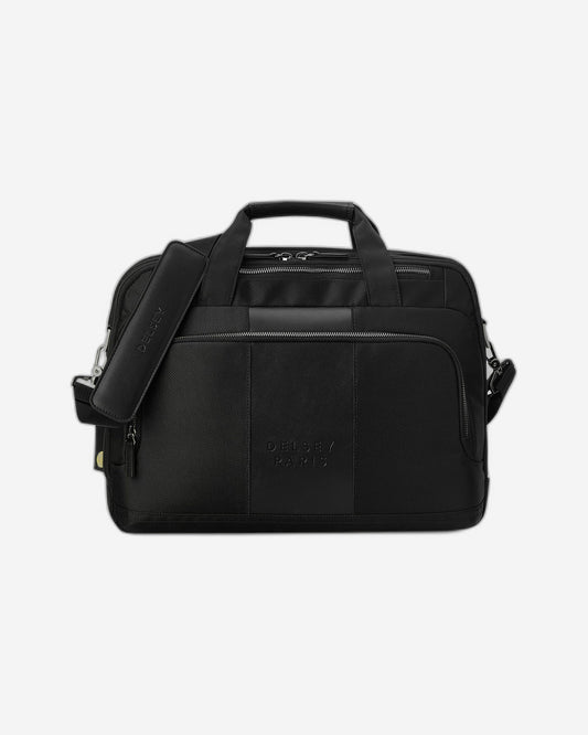 Delsey Paris Wagram 2 Comparment Satchel Breifecase 15.6 inch Black - 00119916100 