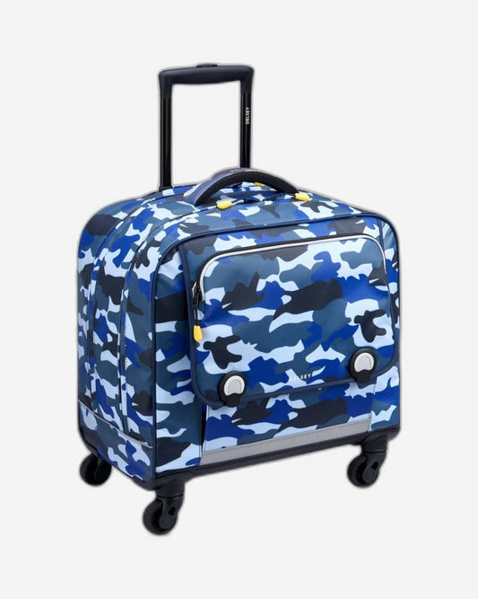 حقيبة مدرسية أفقية Delsey Paris Back to School 2023 Camo Blue