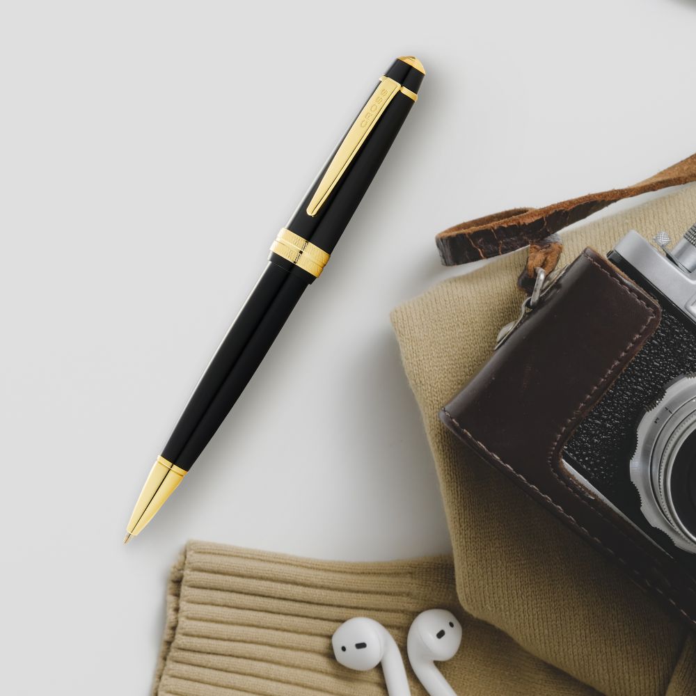  Cross Bailey Light™ Polished Black Resin and Gold Tone Ballpoint Pen AT0742-9
