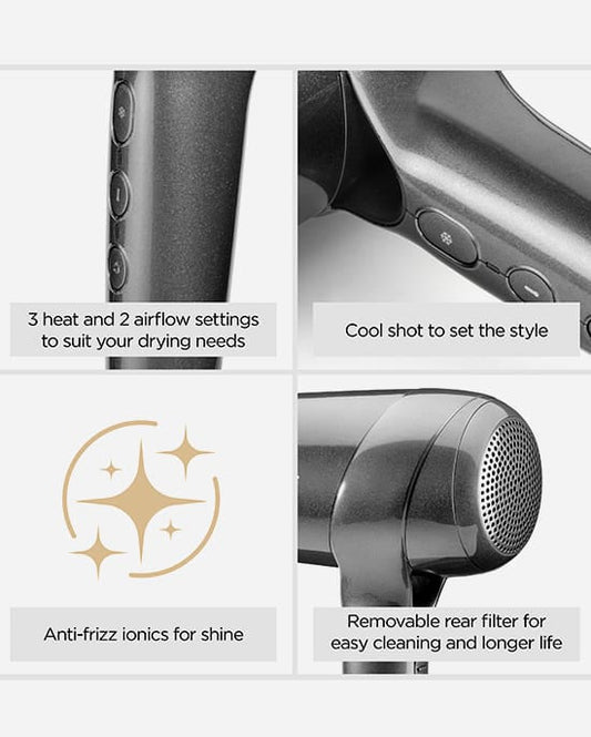 BaByliss Titanium Shine Hair Dryer, Diffuser – BABD6200DSDE (ESMA Certified)