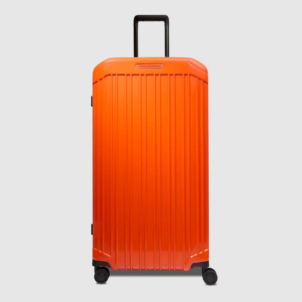 Pq-Light Large Size Expandable Trolley With 4 Wheels In Polycarbonate Orange BV6394PQLS2/AR