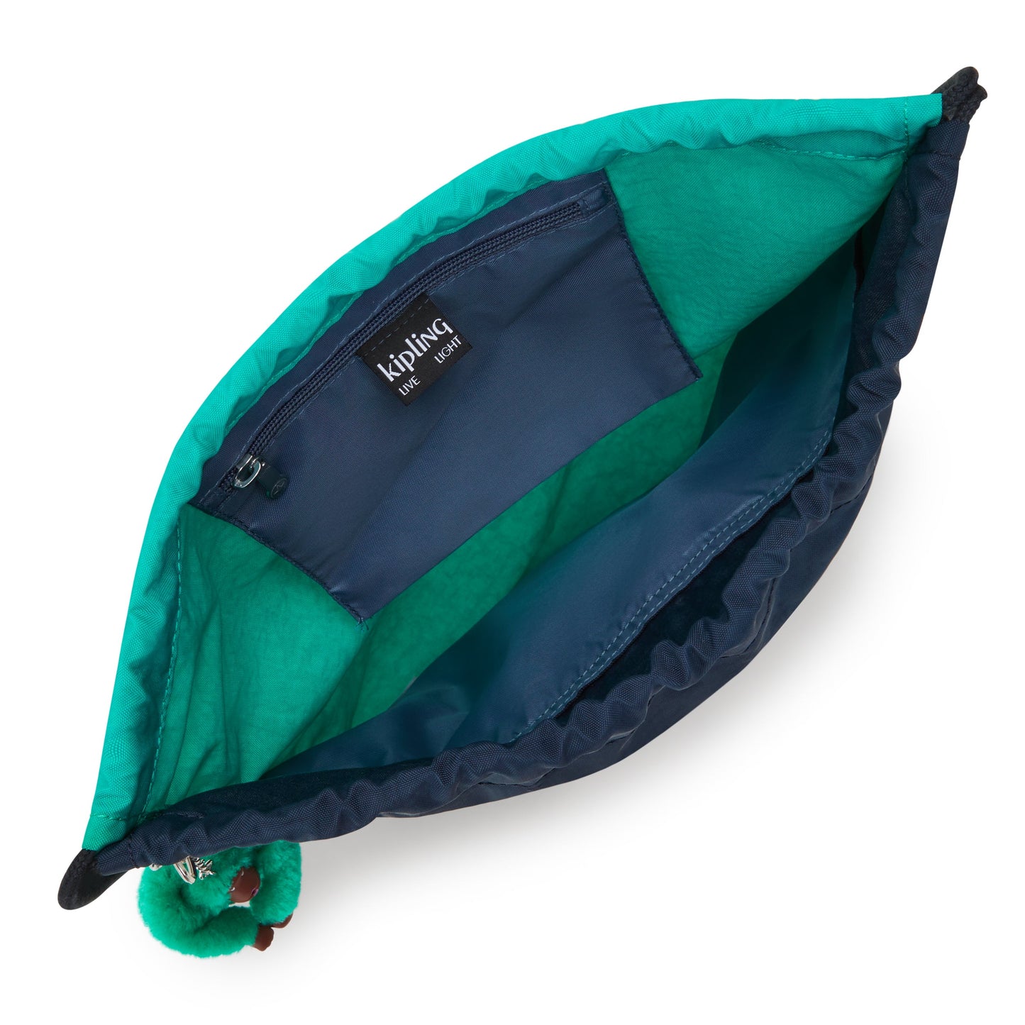 KIPLING-Supertaboo-حقيبة ظهر متوسطة الحجم (بسلك سحب)-أزرق وأخضر Bl-09487-CD7