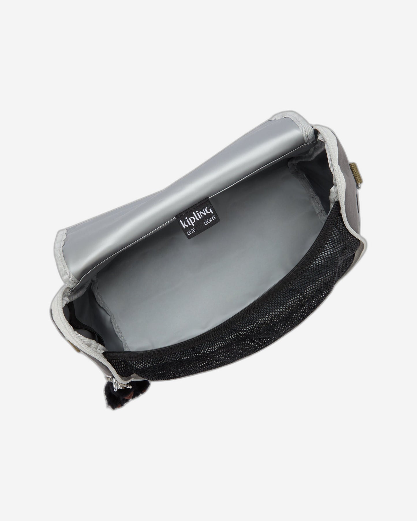 حقيبة غداء كبيرة من Kipling New Kichirou Back to Grey مع جراب عربة 15289-1DX