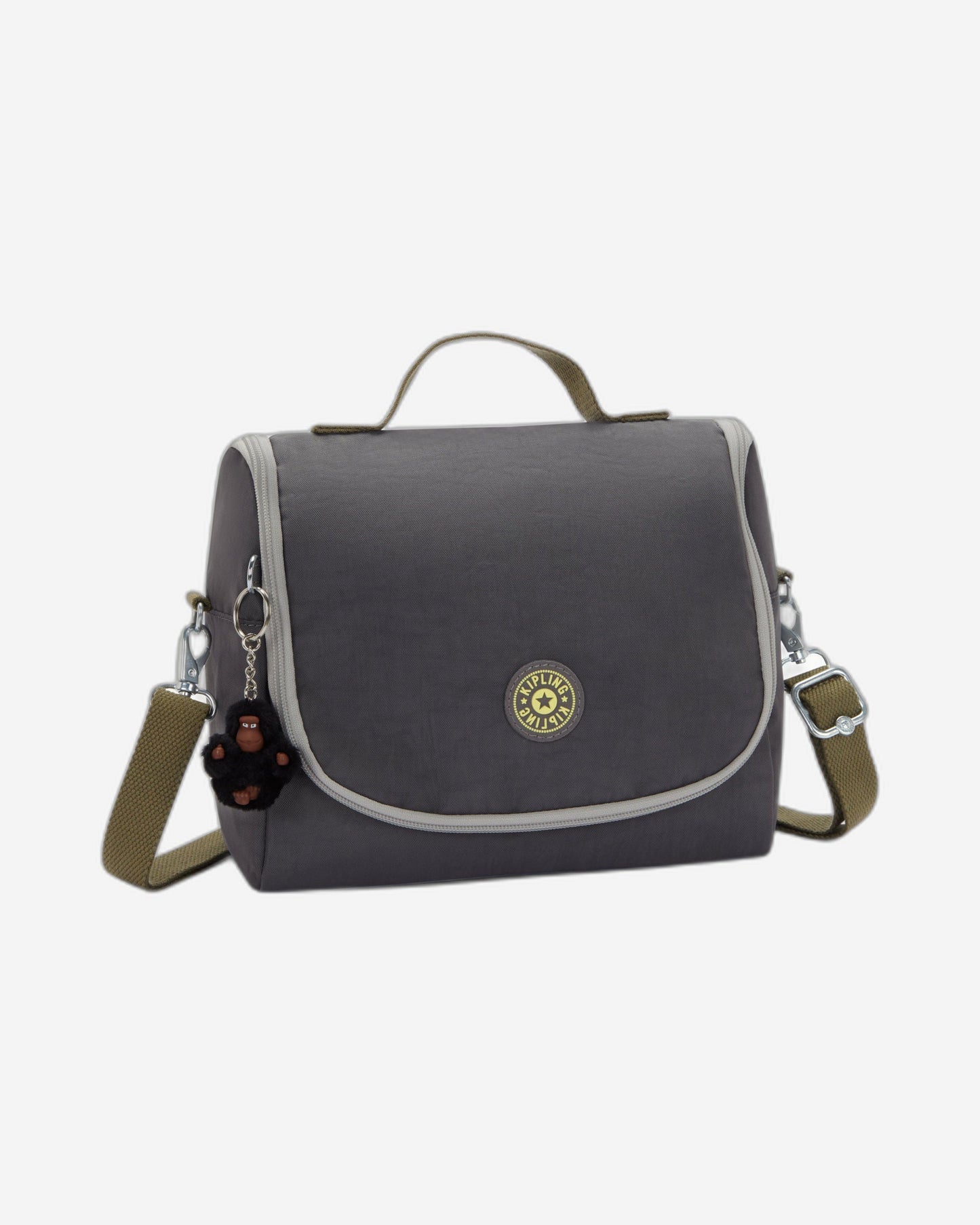 حقيبة غداء كبيرة من Kipling New Kichirou Back to Grey مع جراب عربة 15289-1DX