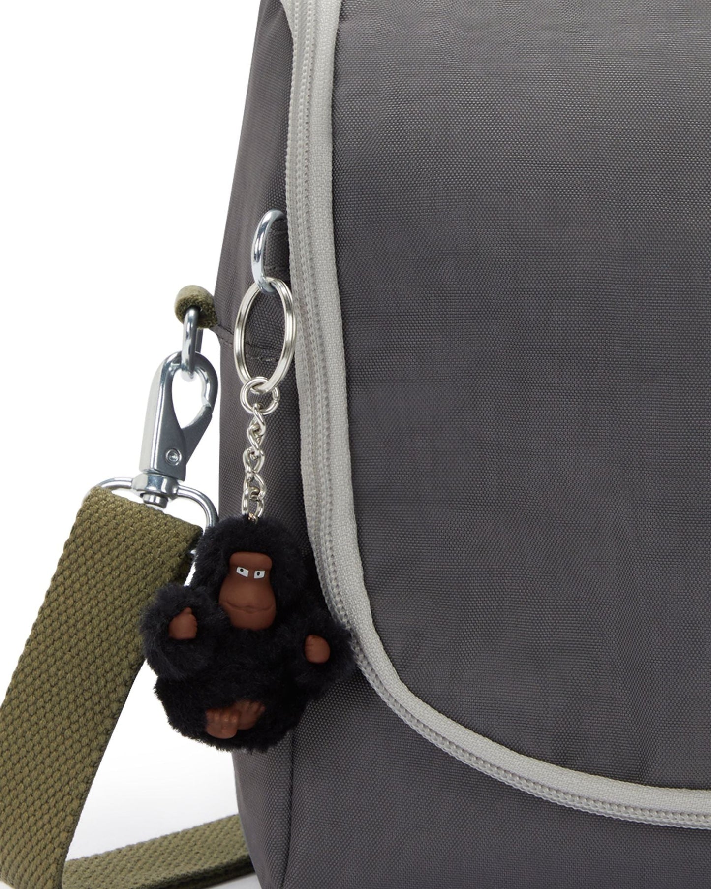 حقيبة غداء كبيرة من Kipling New Kichirou Back to Grey مع جراب عربة 15289-1DX