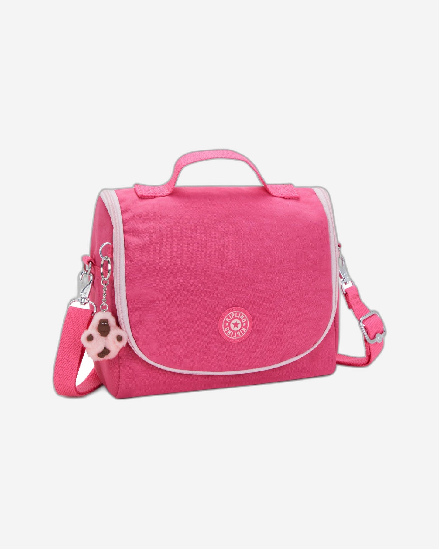 حقيبة غداء كبيرة Kipling New Kichirou Happy Pink C مع جراب عربة C215289-BZ8