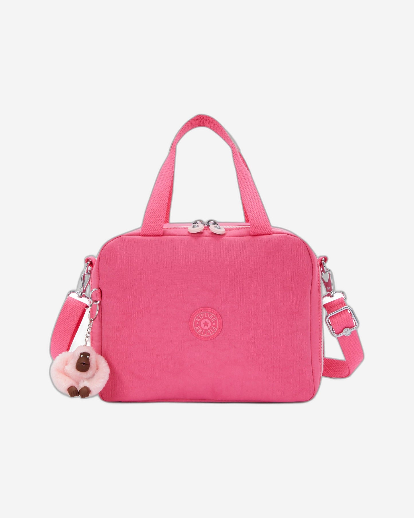 حقيبة غداء كبيرة Kipling Miyo Happy Pink C مع جراب عربة C215381-BZ8