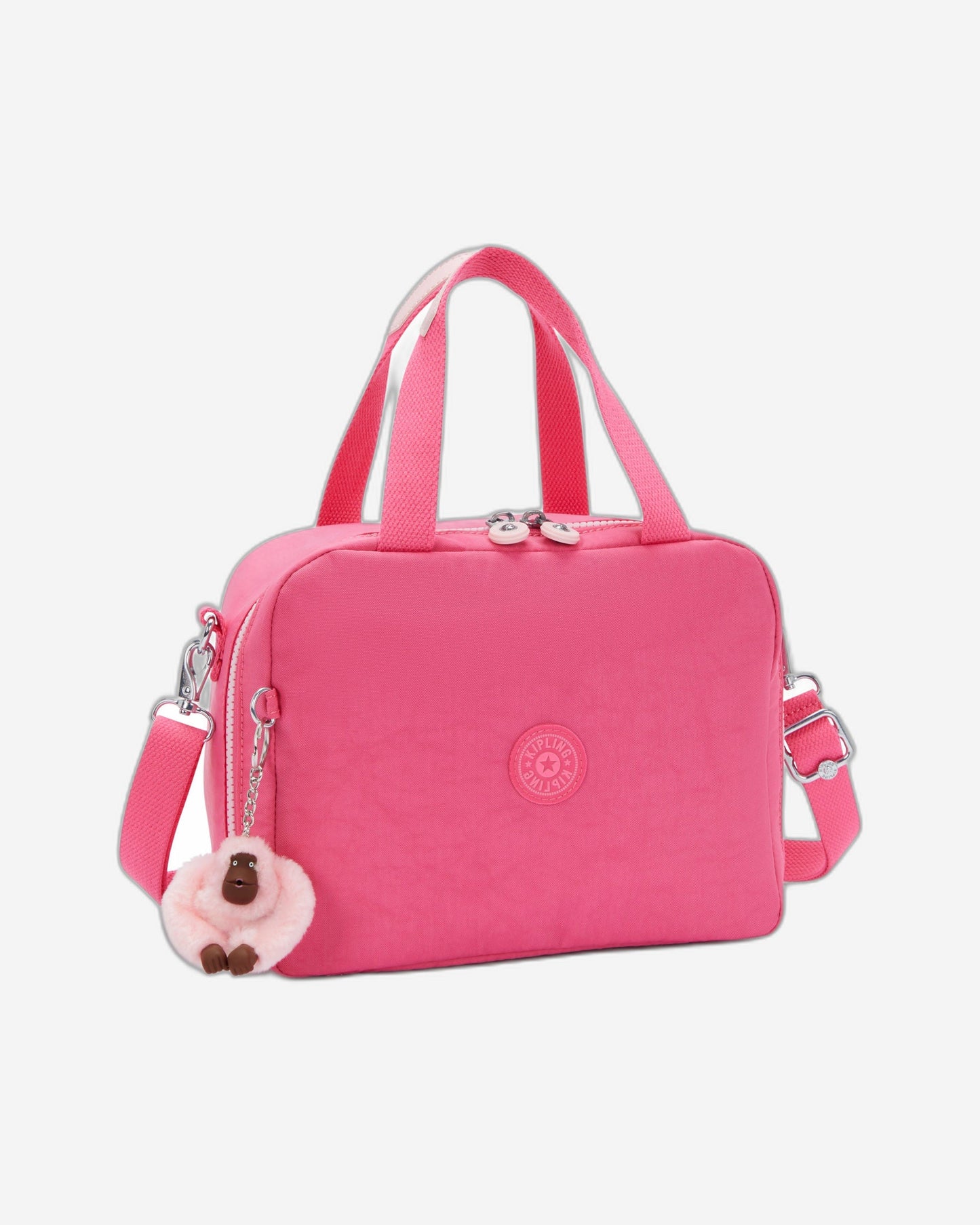 حقيبة غداء كبيرة Kipling Miyo Happy Pink C مع جراب عربة C215381-BZ8