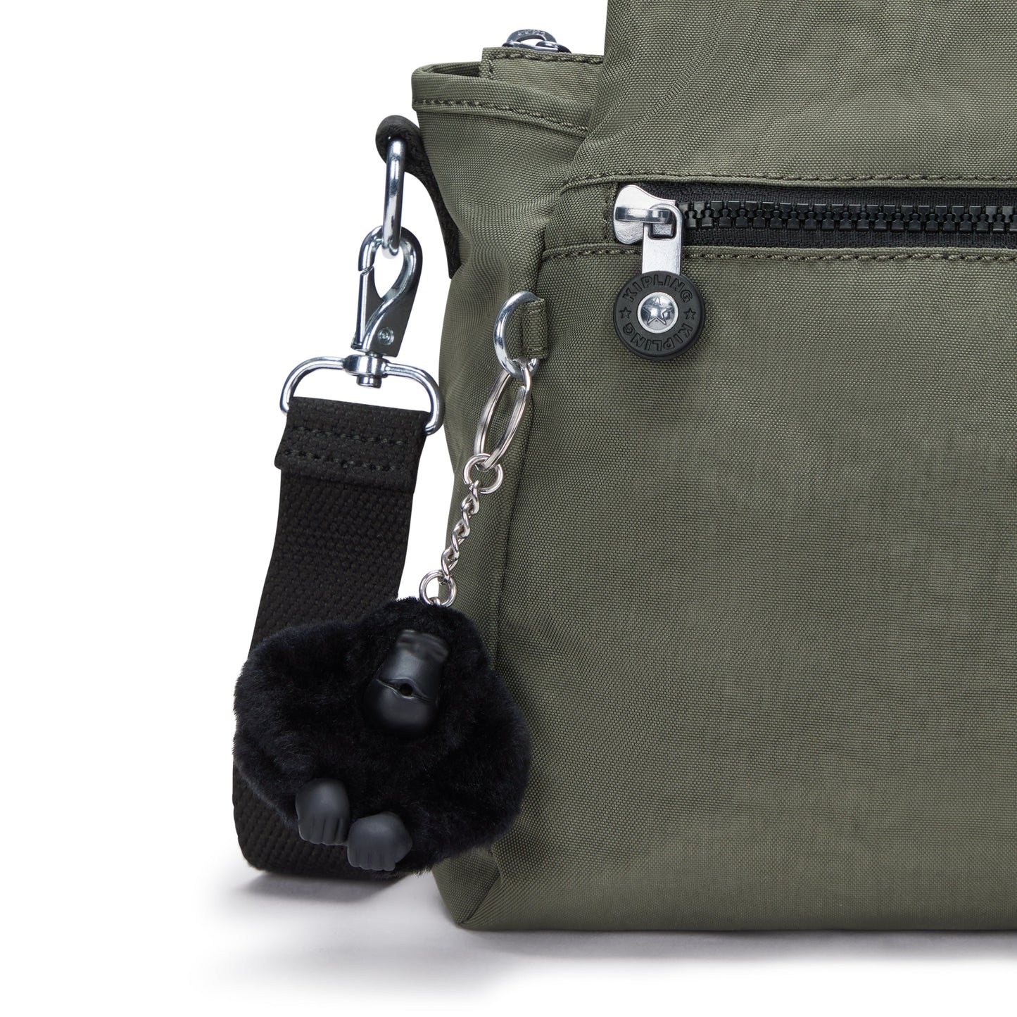 KIPLING-Elysia-حقيبة كتف متوسطة الحجم (بحزام كتف قابل للإزالة)-Green Moss-43791-88D