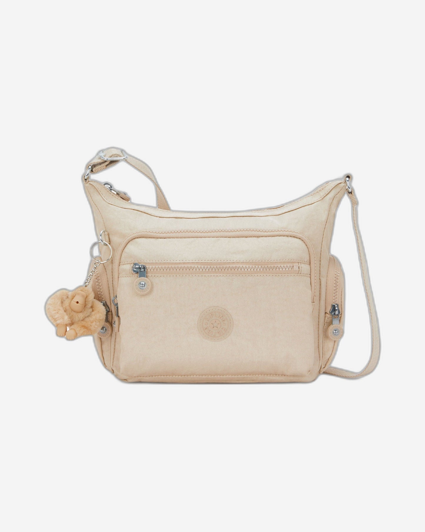 حقيبة كروسبودي متوسطة Kipling Gabbie S لامعة باللون البيج I2532-5DV
