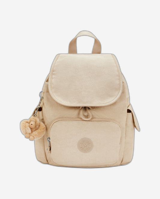 حقيبة ظهر صغيرة من Kipling City Pack Mini باللون البيج اللامع I2671-5Dv