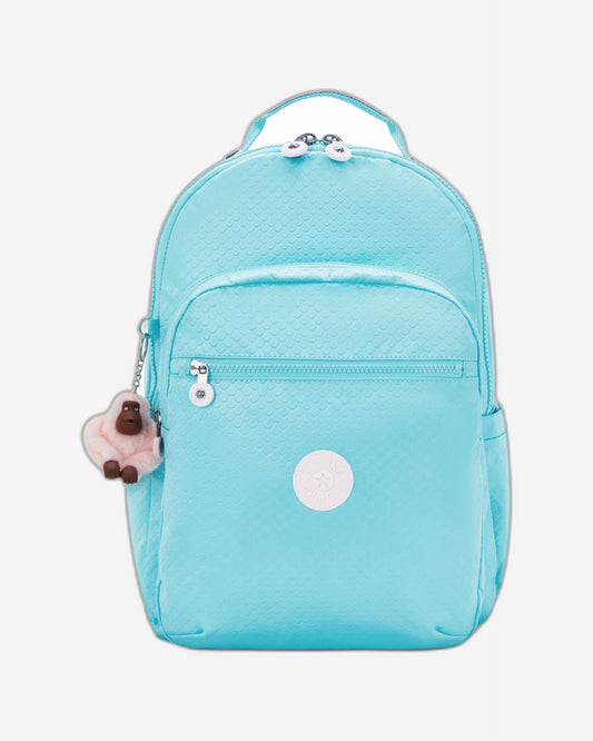 حقيبة ظهر Kipling Seoul Lap Mermaid Emboss كبيرة مع حجرة للكمبيوتر المحمول I2932-62H