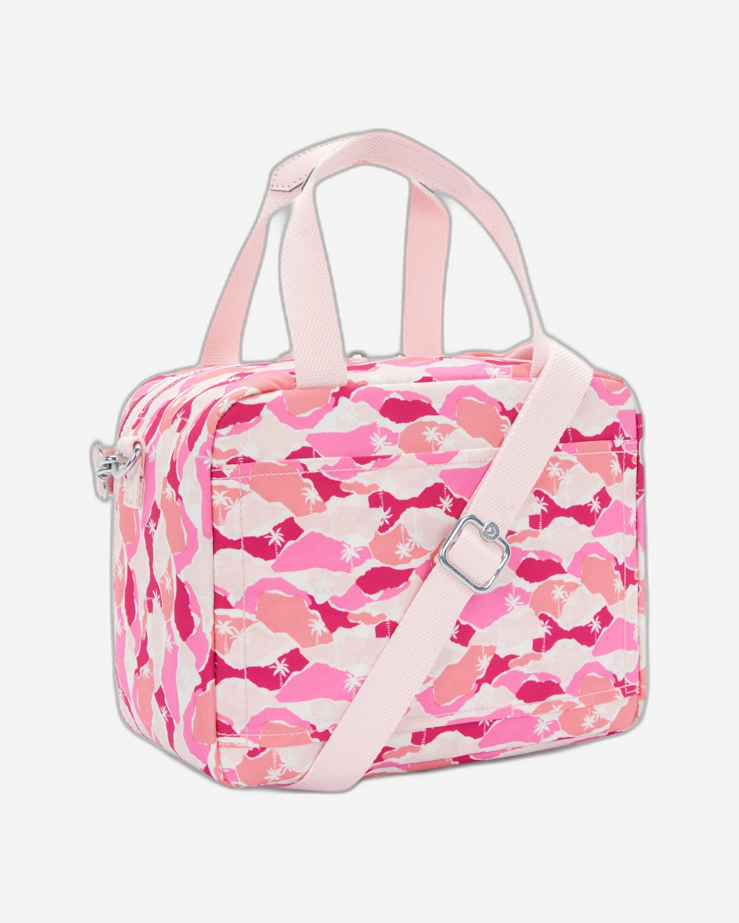 حقيبة غداء كبيرة Kipling Miyo Pink Palm مع جراب عربة I2989-1BV