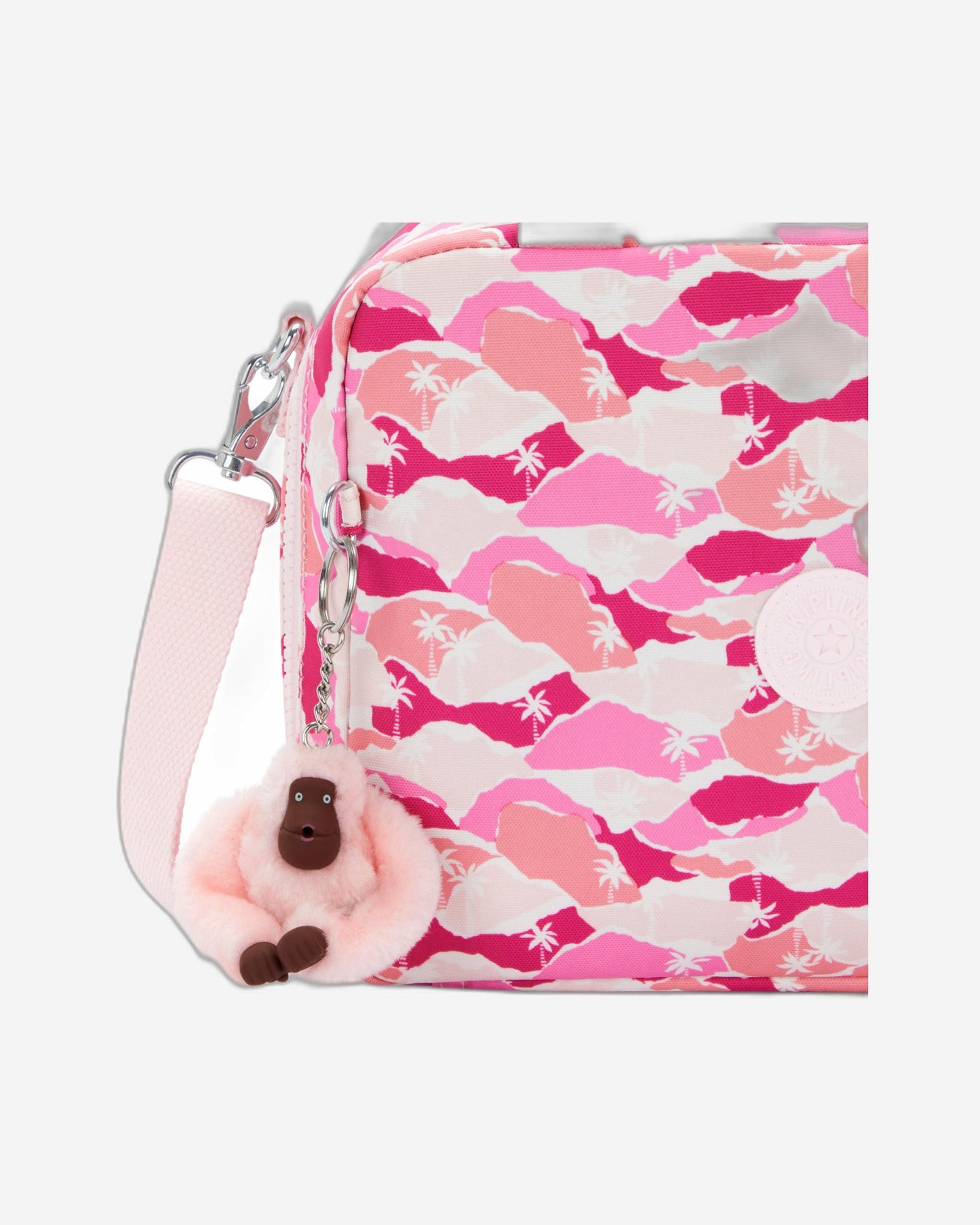 حقيبة غداء كبيرة Kipling Miyo Pink Palm مع جراب عربة I2989-1BV