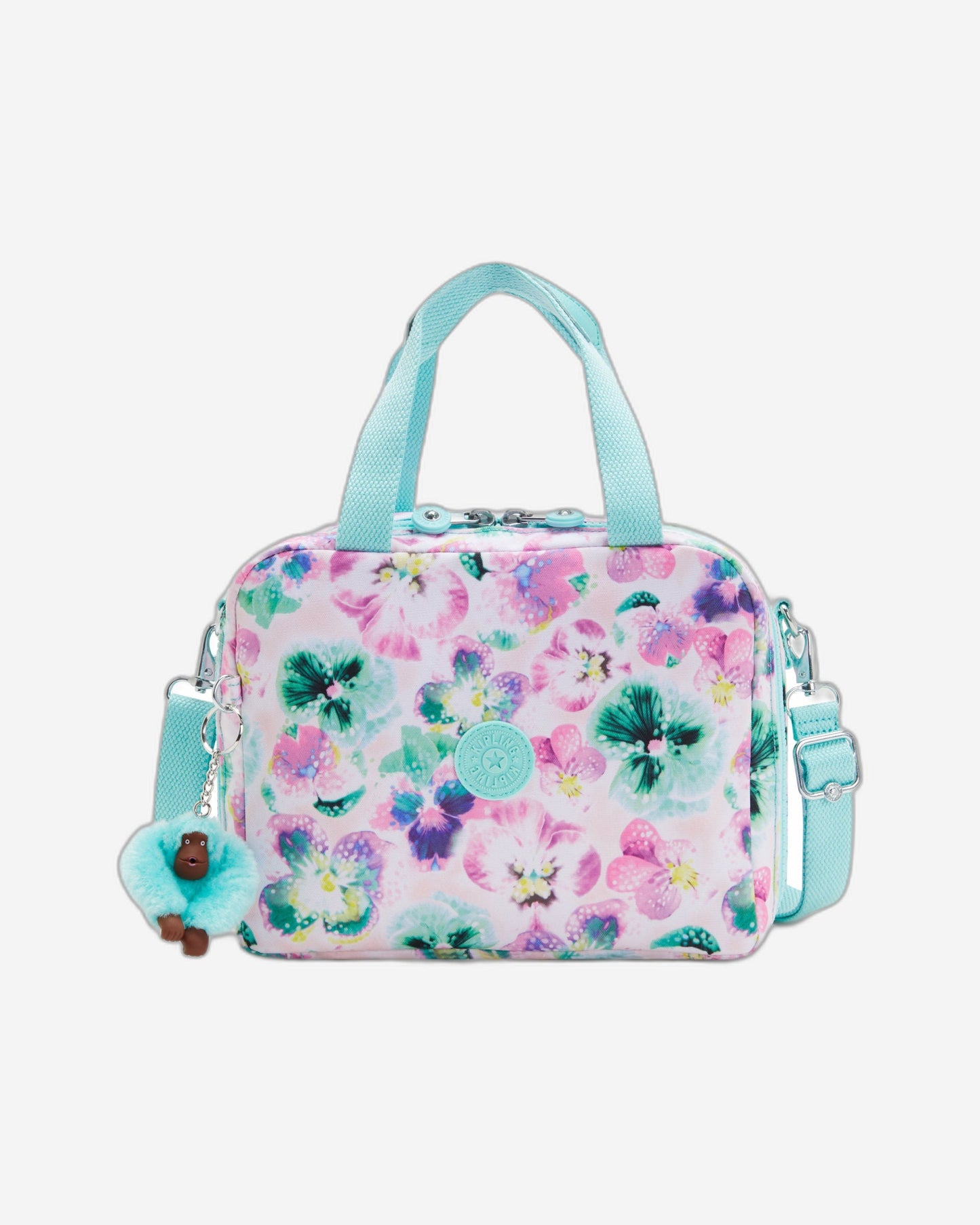 حقيبة غداء كبيرة Kipling Miyo Aqua Blossom مع كم ترولي C2I2989-7EC