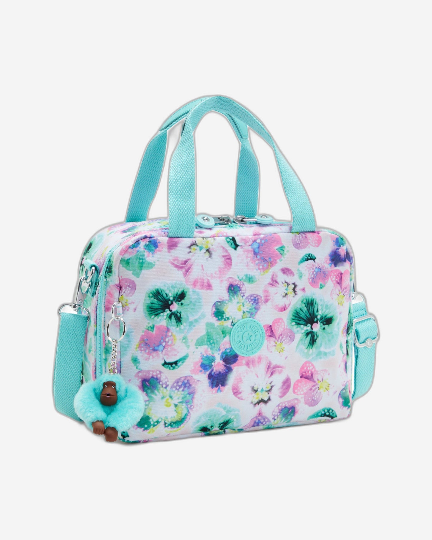 حقيبة غداء كبيرة Kipling Miyo Aqua Blossom مع كم ترولي C2I2989-7EC