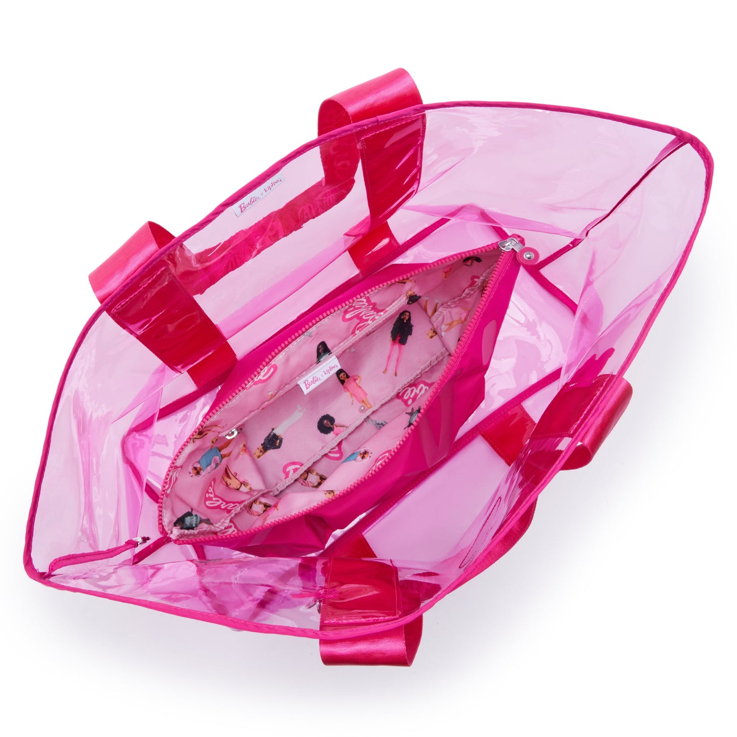 حقيبة تسوق شفافة كبيرة جدًا من KIPLING-Jacey Barbie™ مع جيب داخلي بسحاب - Power P Transpa-I3203-BA9