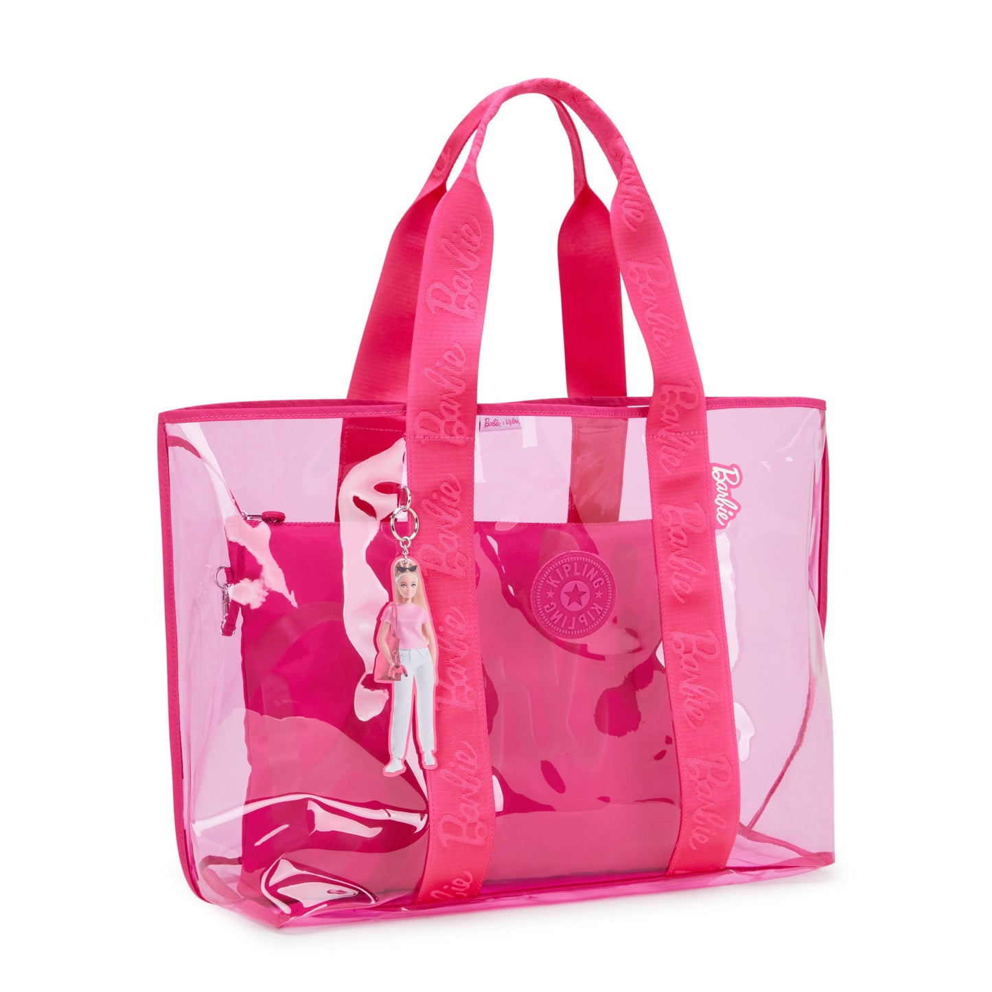 حقيبة تسوق شفافة كبيرة جدًا من KIPLING-Jacey Barbie™ مع جيب داخلي بسحاب - Power P Transpa-I3203-BA9