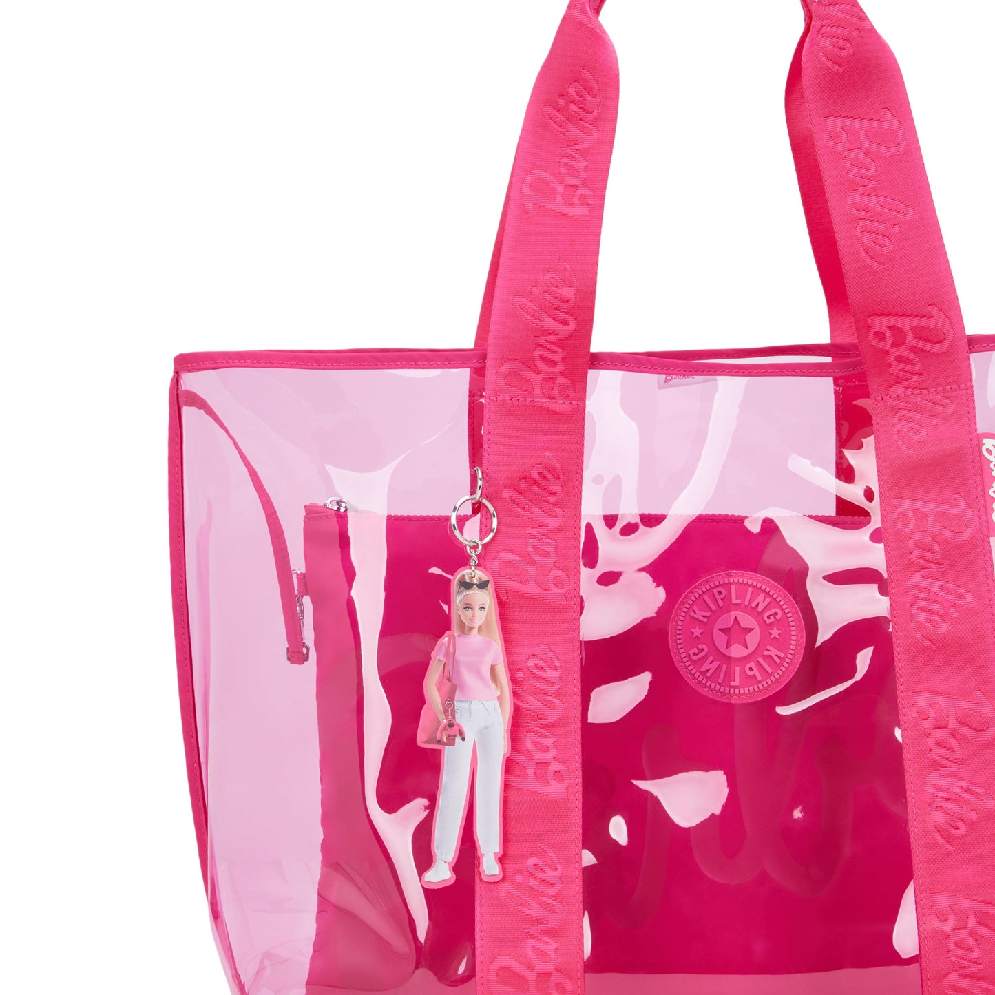 حقيبة تسوق شفافة كبيرة جدًا من KIPLING-Jacey Barbie™ مع جيب داخلي بسحاب - Power P Transpa-I3203-BA9