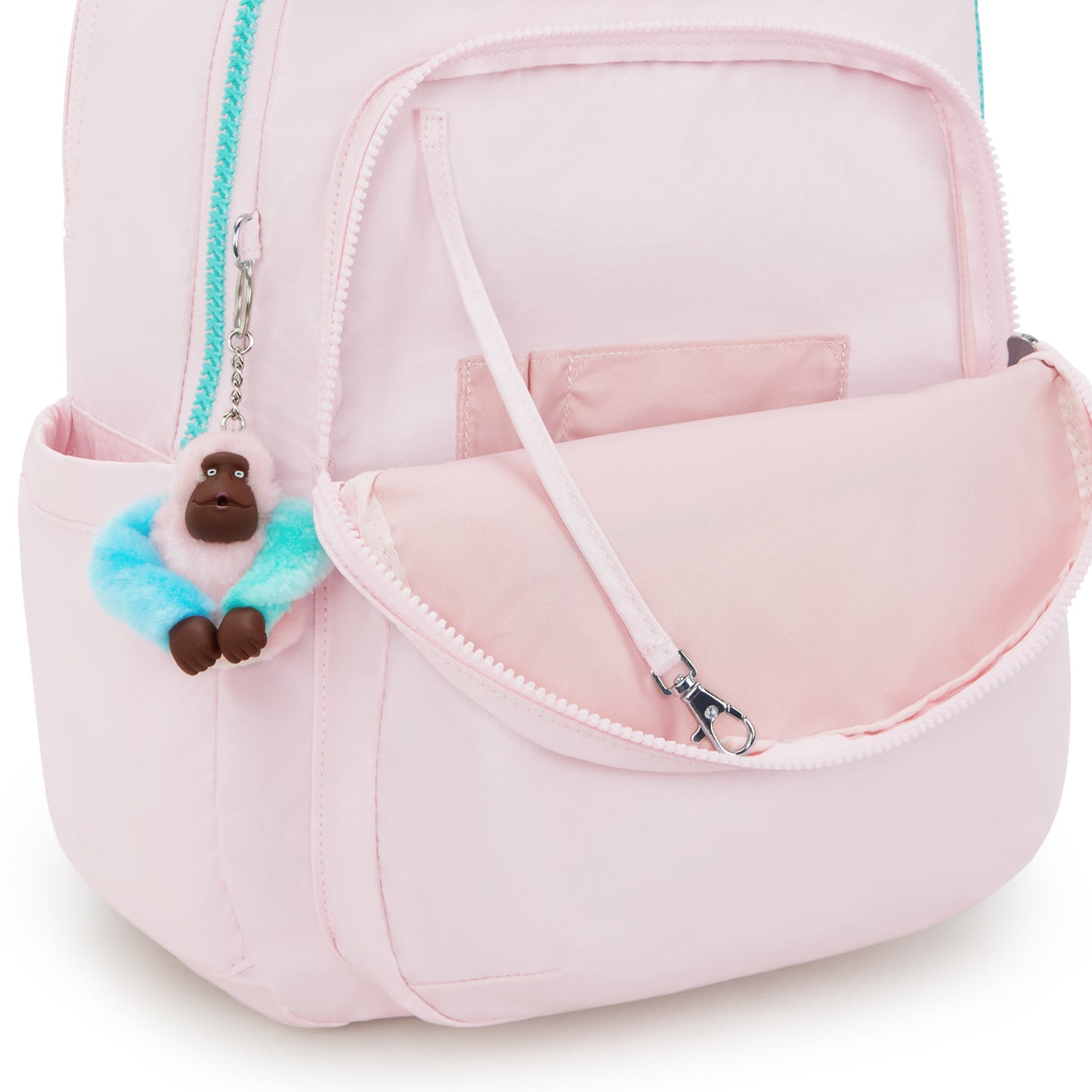 حقيبة ظهر Kipling Seoul College Extra Sea Pink Met Large مع حجرة للكمبيوتر المحمول I3514-52J