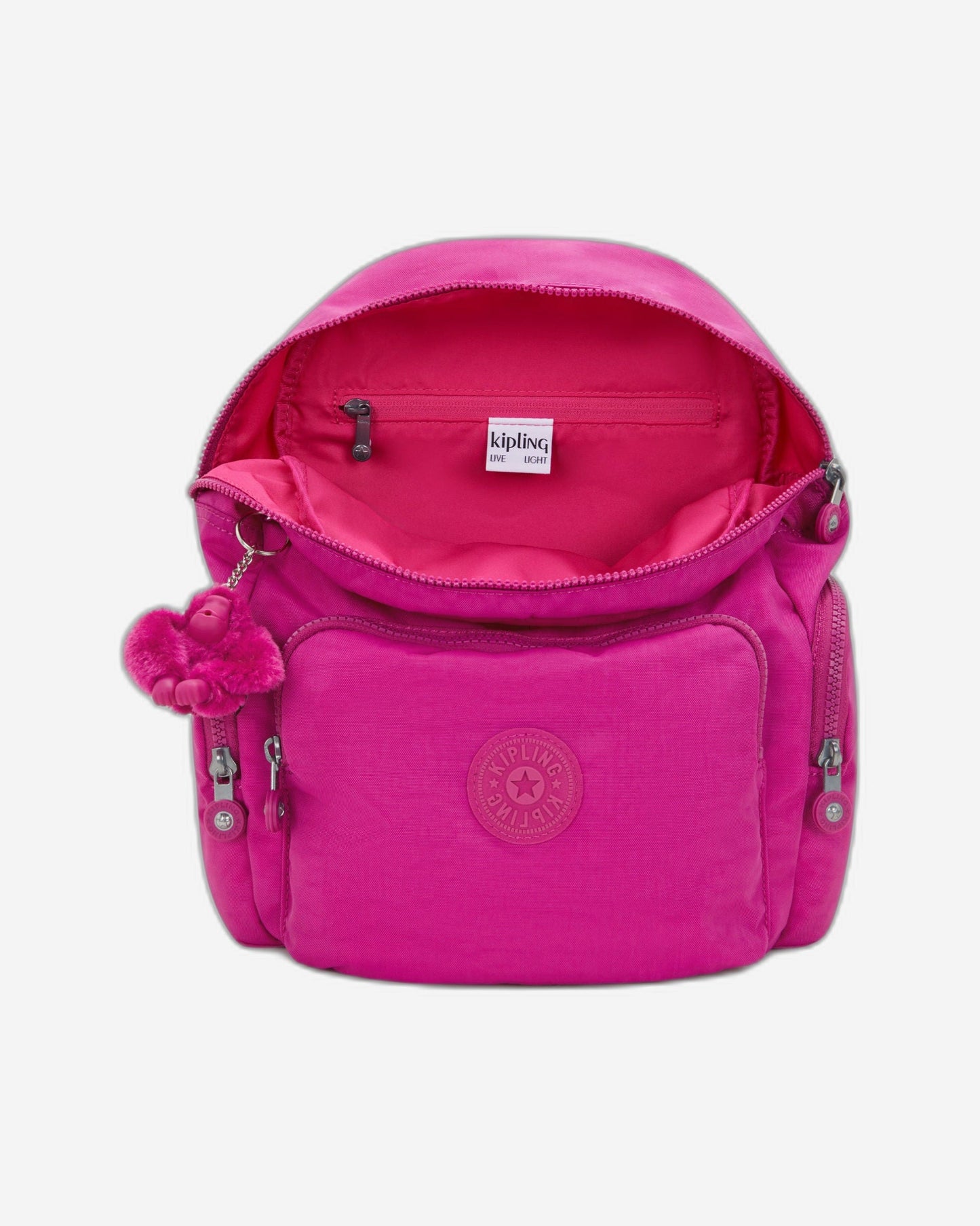 حقيبة ظهر Kipling City Zip S صغيرة متوهجة باللون الفوشيا I3523-3KU