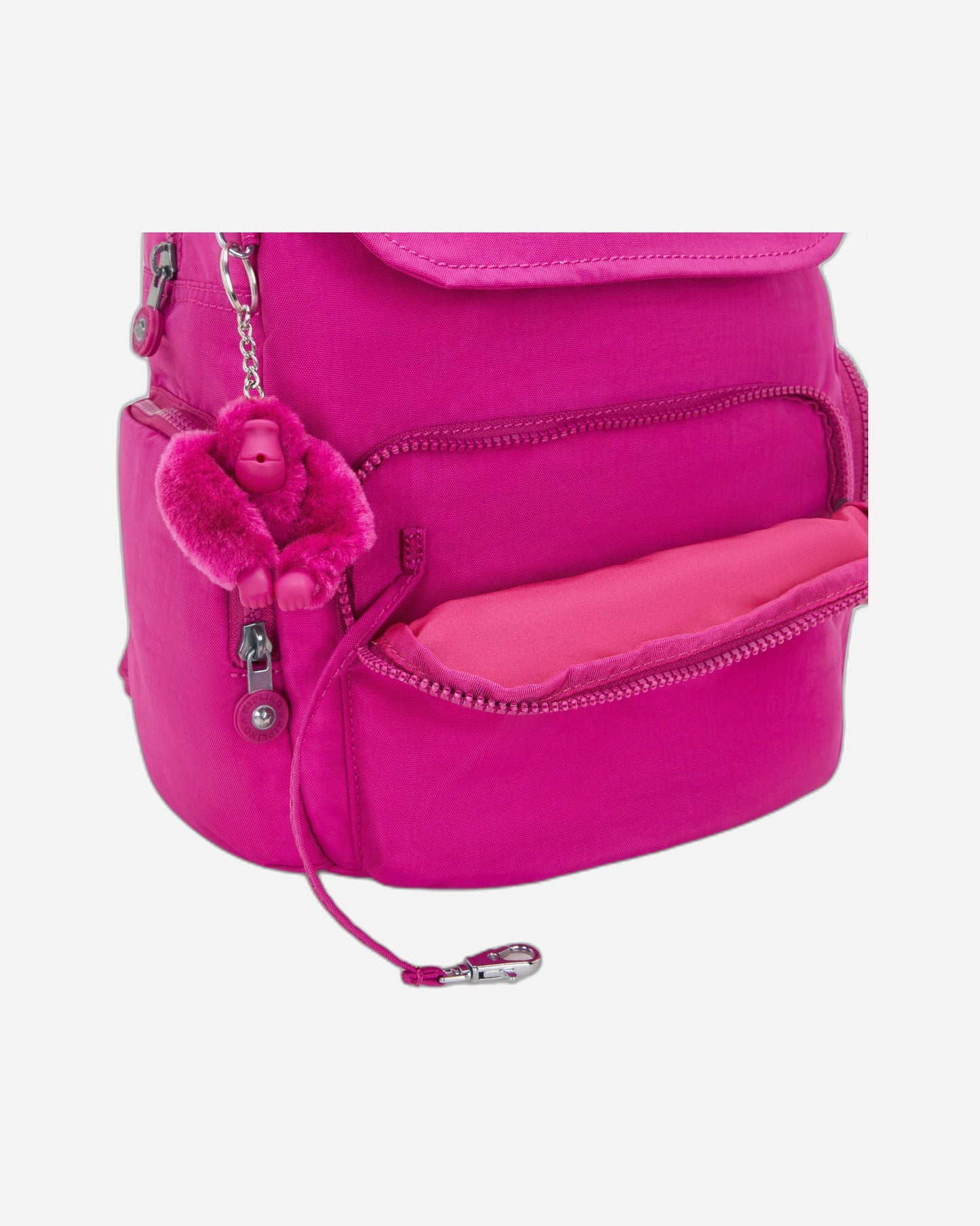 حقيبة ظهر Kipling City Zip S صغيرة متوهجة باللون الفوشيا I3523-3KU