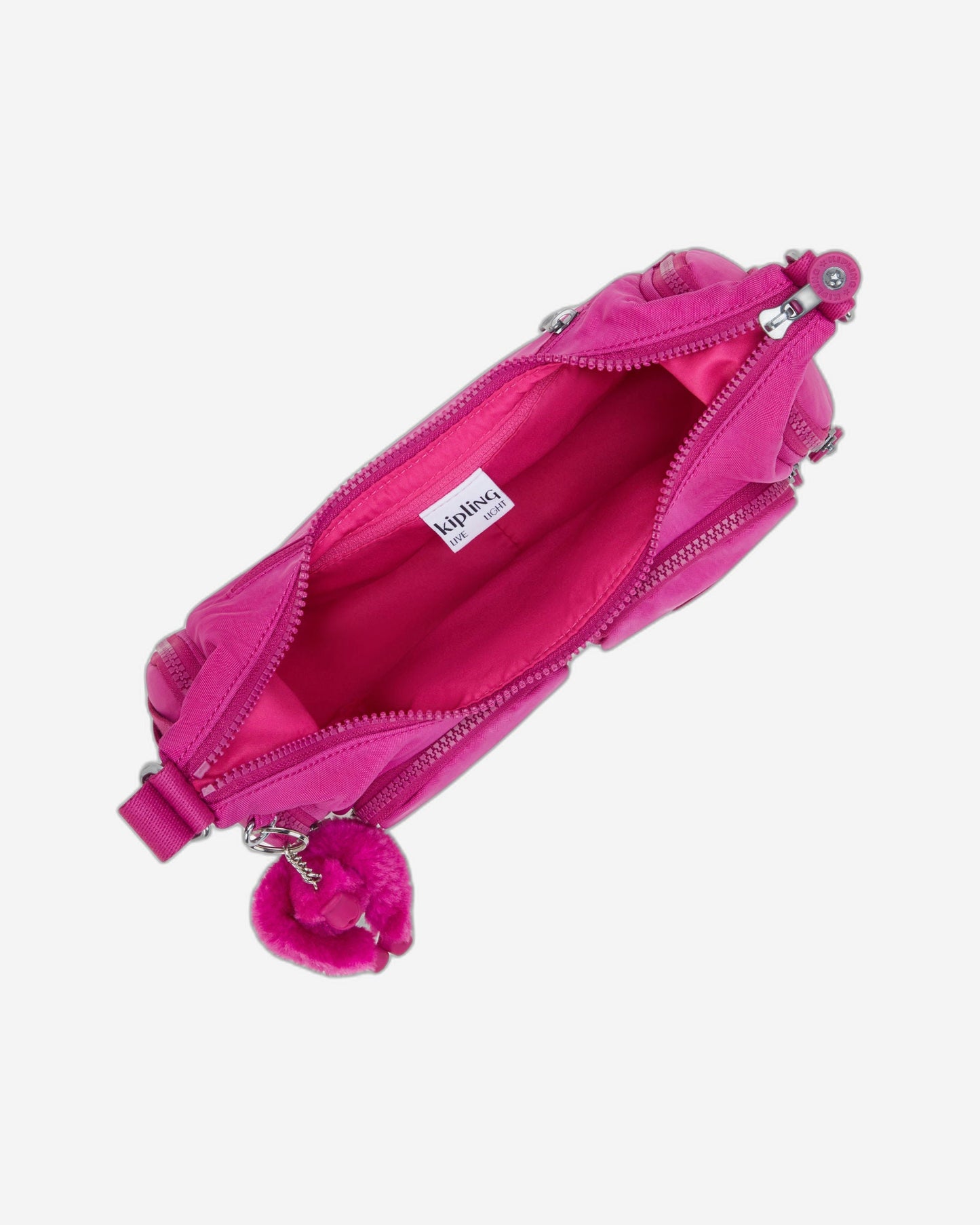 حقيبة كتف صغيرة Kipling Rikka S بلون الفوشيا المتوهج I4333-3KU