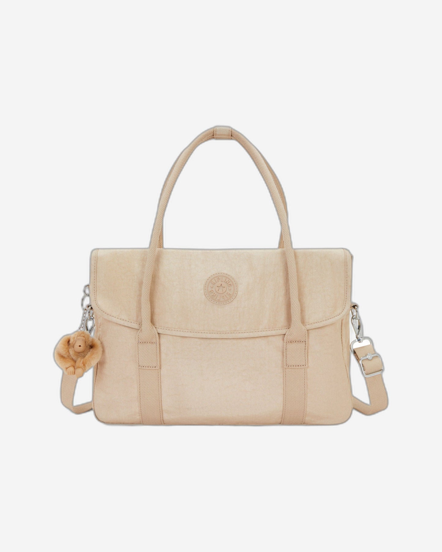 Kipling Superworker S Sparkled Beige حقيبة عمل صغيرة (مع حزام كتف قابل للإزالة) I4555-5DV