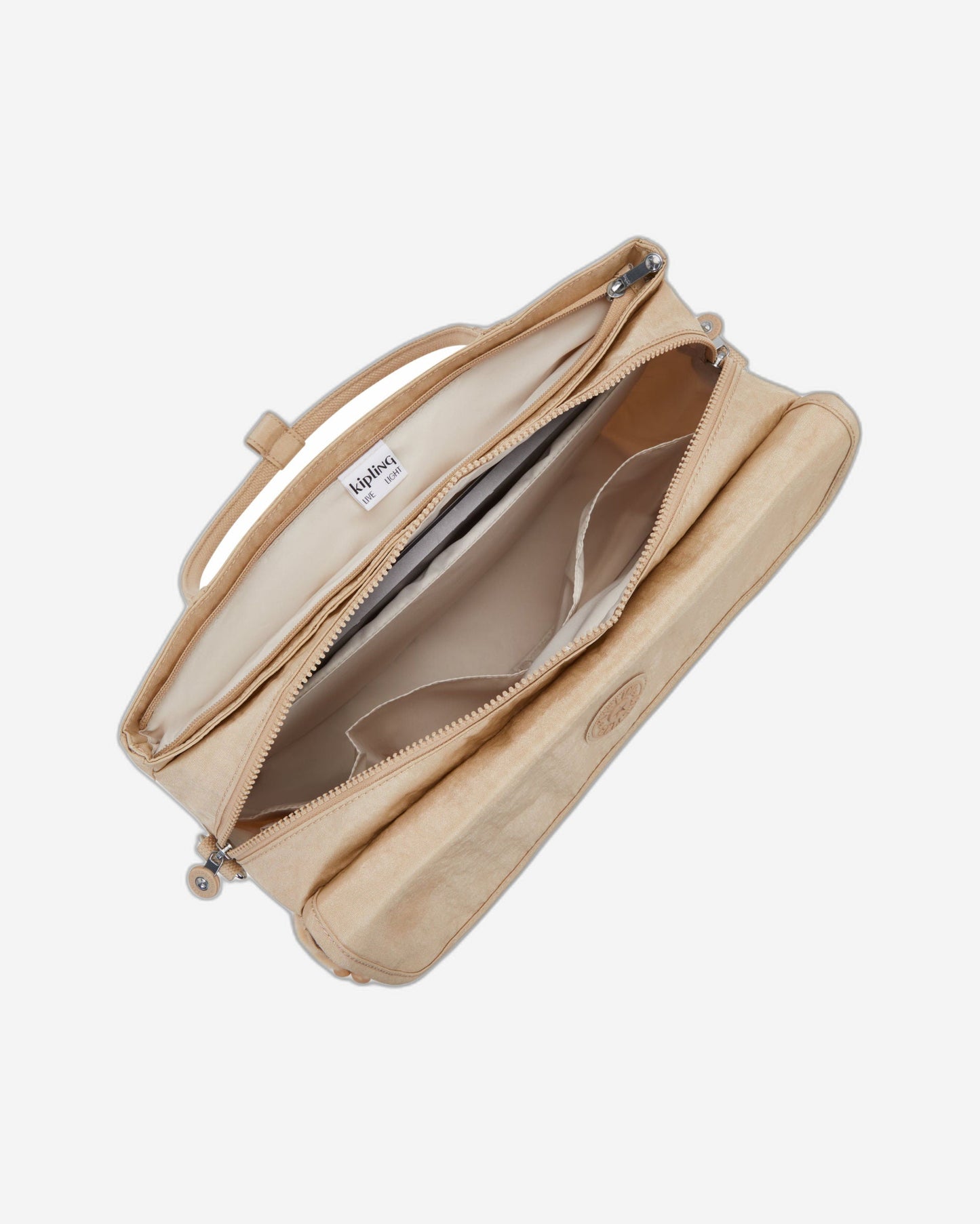 Kipling Superworker S Sparkled Beige حقيبة عمل صغيرة (مع حزام كتف قابل للإزالة) I4555-5DV