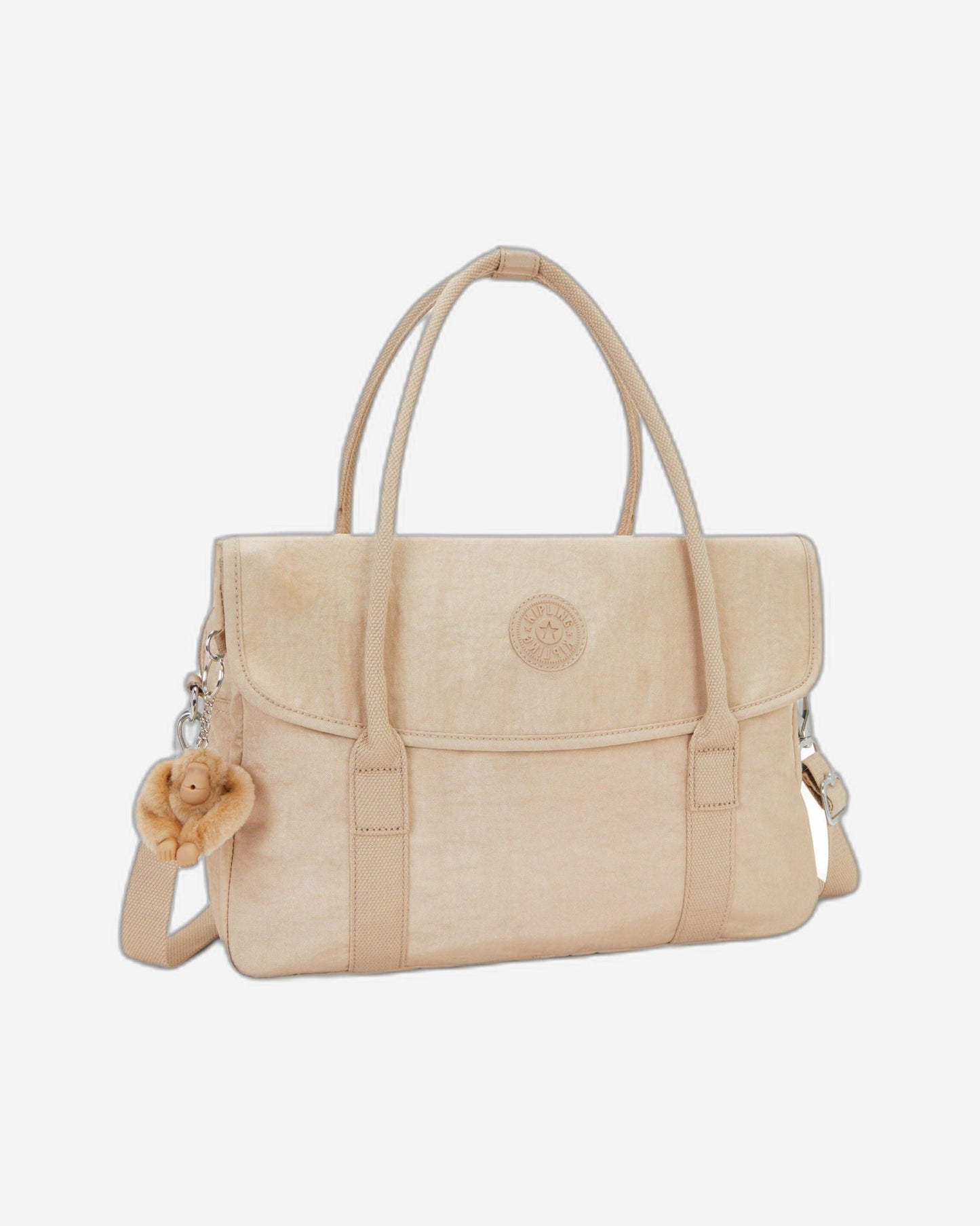 Kipling Superworker S Sparkled Beige حقيبة عمل صغيرة (مع حزام كتف قابل للإزالة) I4555-5DV
