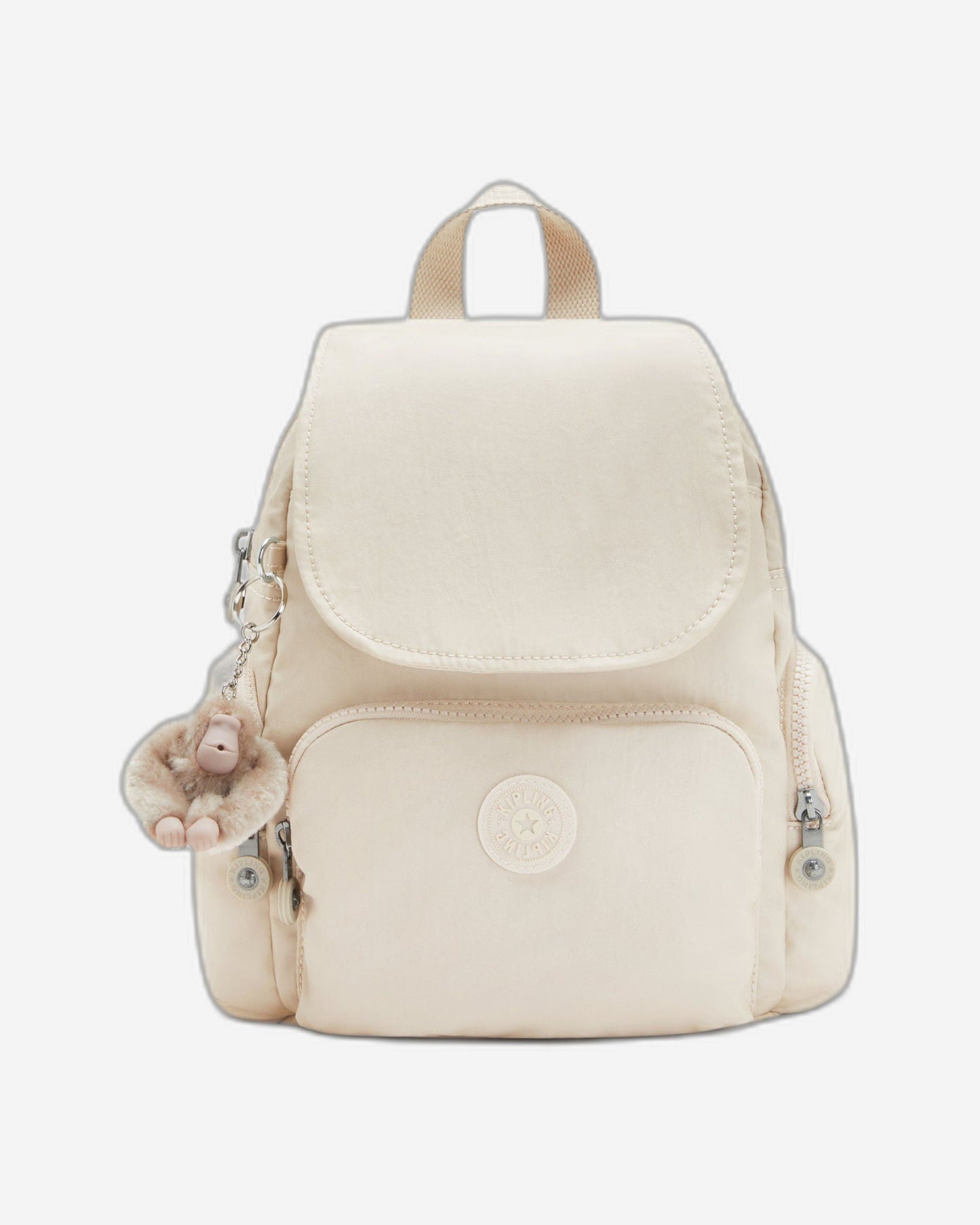 حقيبة ظهر صغيرة Kipling City Zip Mini بلون بيج لؤلؤي C2I4697-3KA