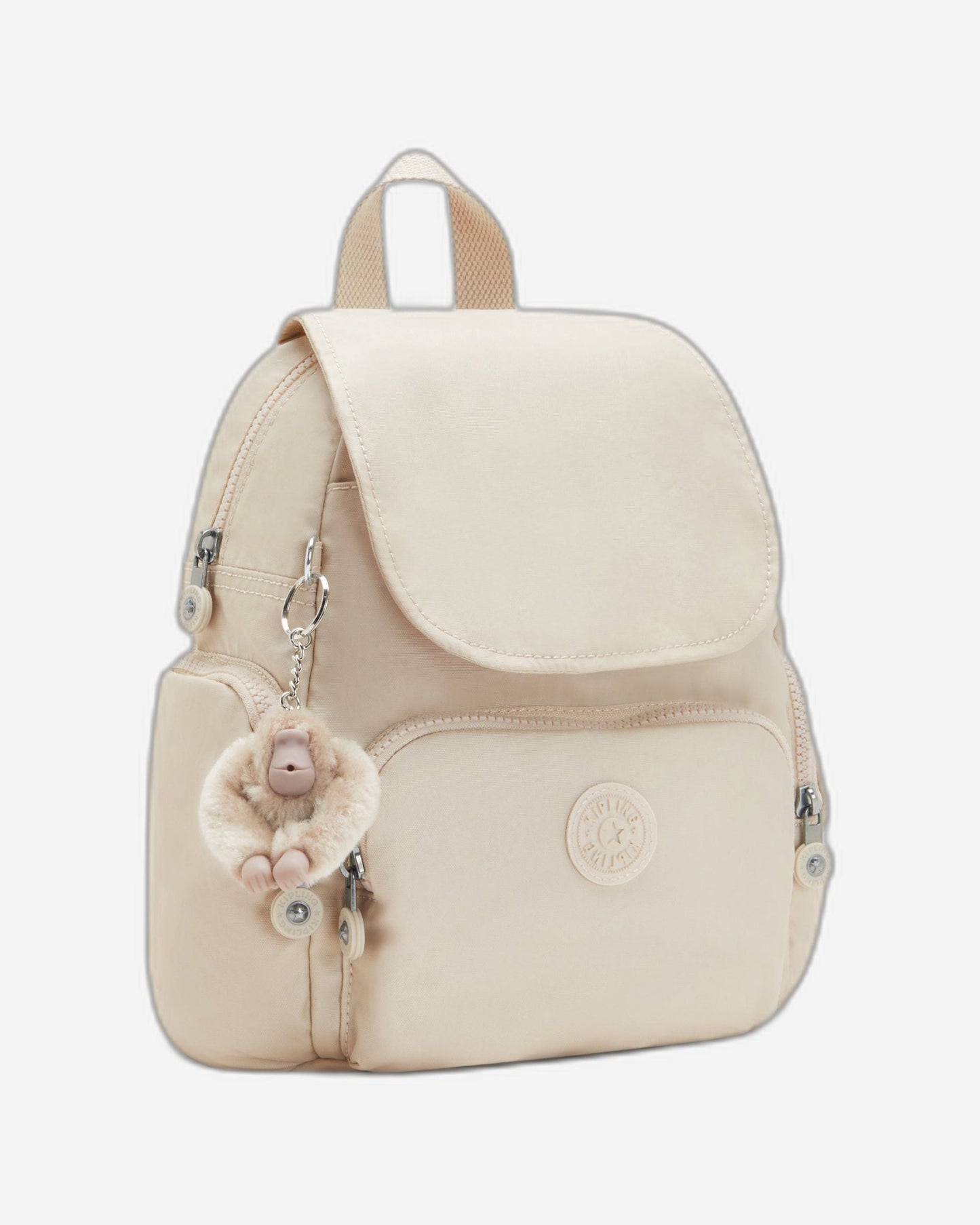 حقيبة ظهر صغيرة Kipling City Zip Mini بلون بيج لؤلؤي C2I4697-3KA