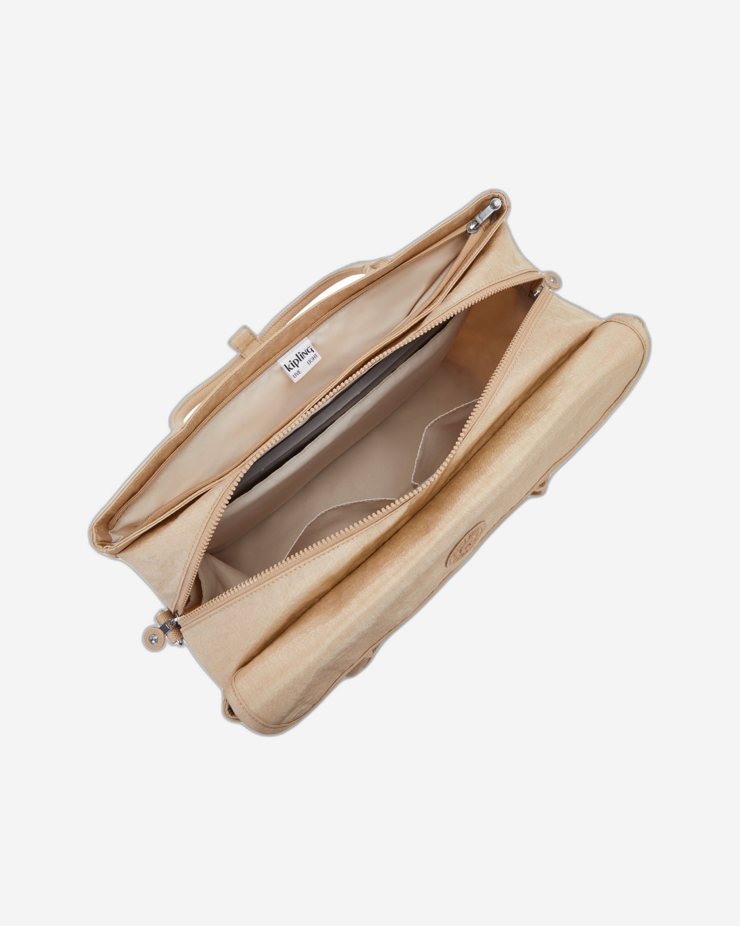 حقيبة Kipling Superworker Sparkled Beige للعمل (مع حزام كتف قابل للإزالة) I4718-5DV