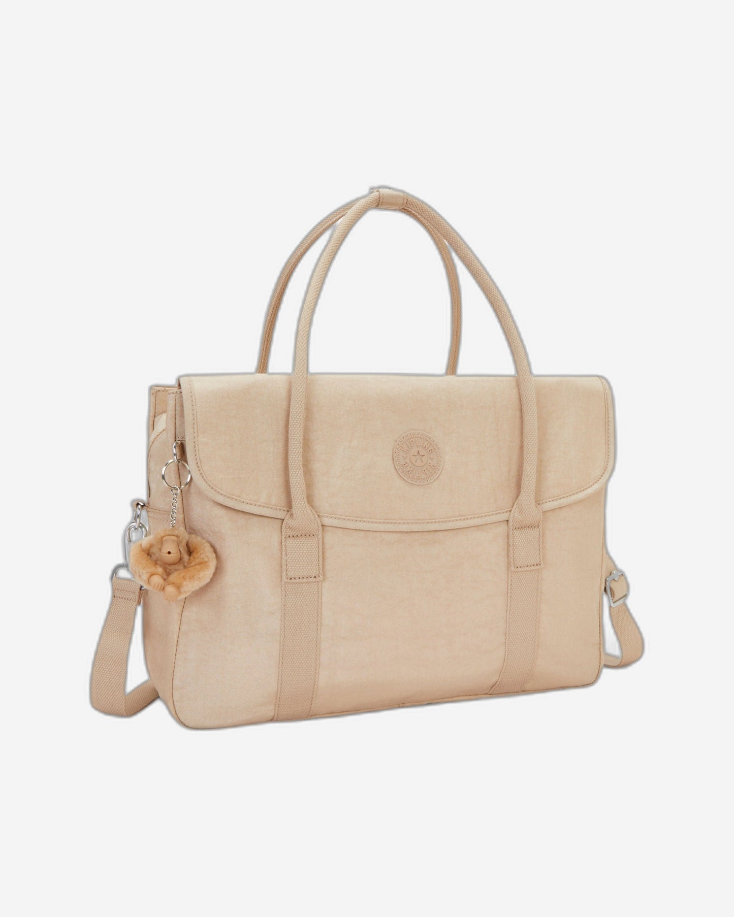حقيبة Kipling Superworker Sparkled Beige للعمل (مع حزام كتف قابل للإزالة) I4718-5DV