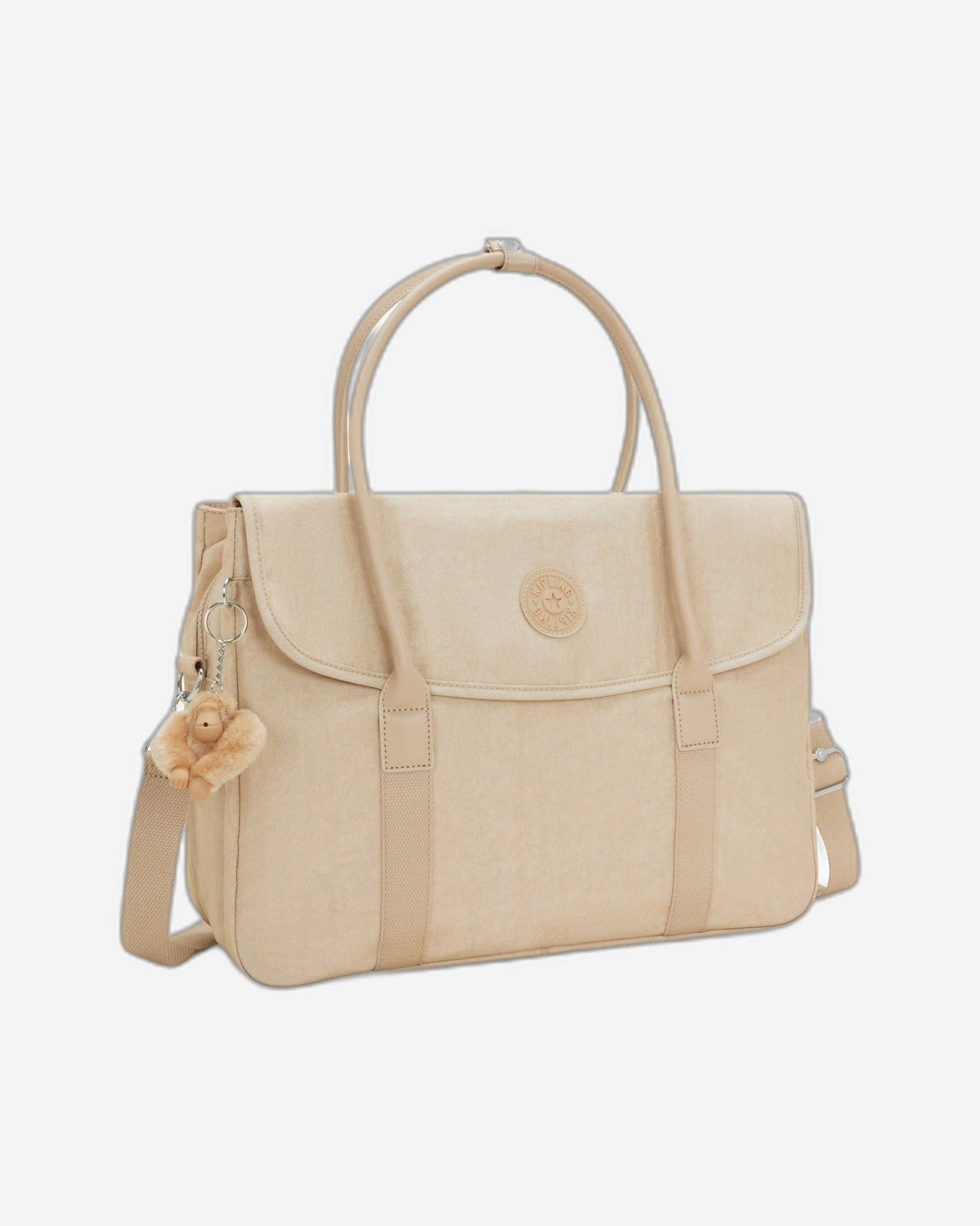 حقيبة Kipling Superworker Sparkled Beige للعمل (مع حزام كتف قابل للإزالة) I4718-5DV
