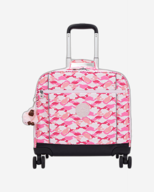 حقيبة Kipling New Storia Pink Palm ذات العجلات الكبيرة I4847-1BV