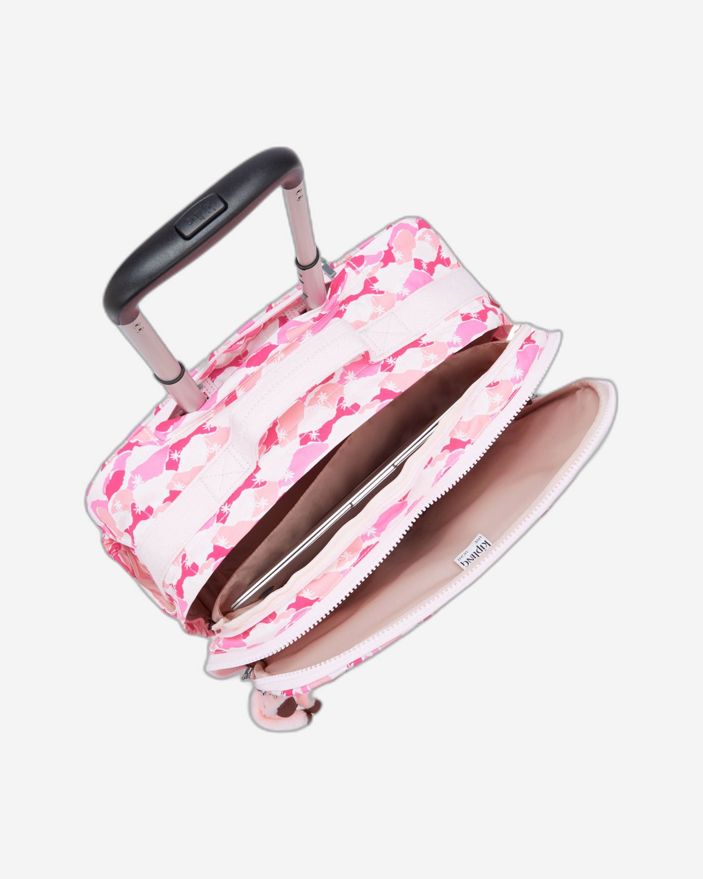 حقيبة Kipling New Storia Pink Palm ذات العجلات الكبيرة I4847-1BV