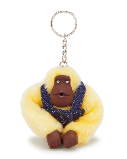 بنطال جينز Kipling Monkeyclip M Minion أزرق متوسط الحجم بتعليقة مفاتيح على شكل قرد C2I5335-MI8
