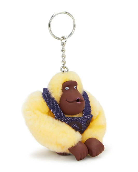 بنطال جينز Kipling Monkeyclip M Minion أزرق متوسط الحجم بتعليقة مفاتيح على شكل قرد C2I5335-MI8